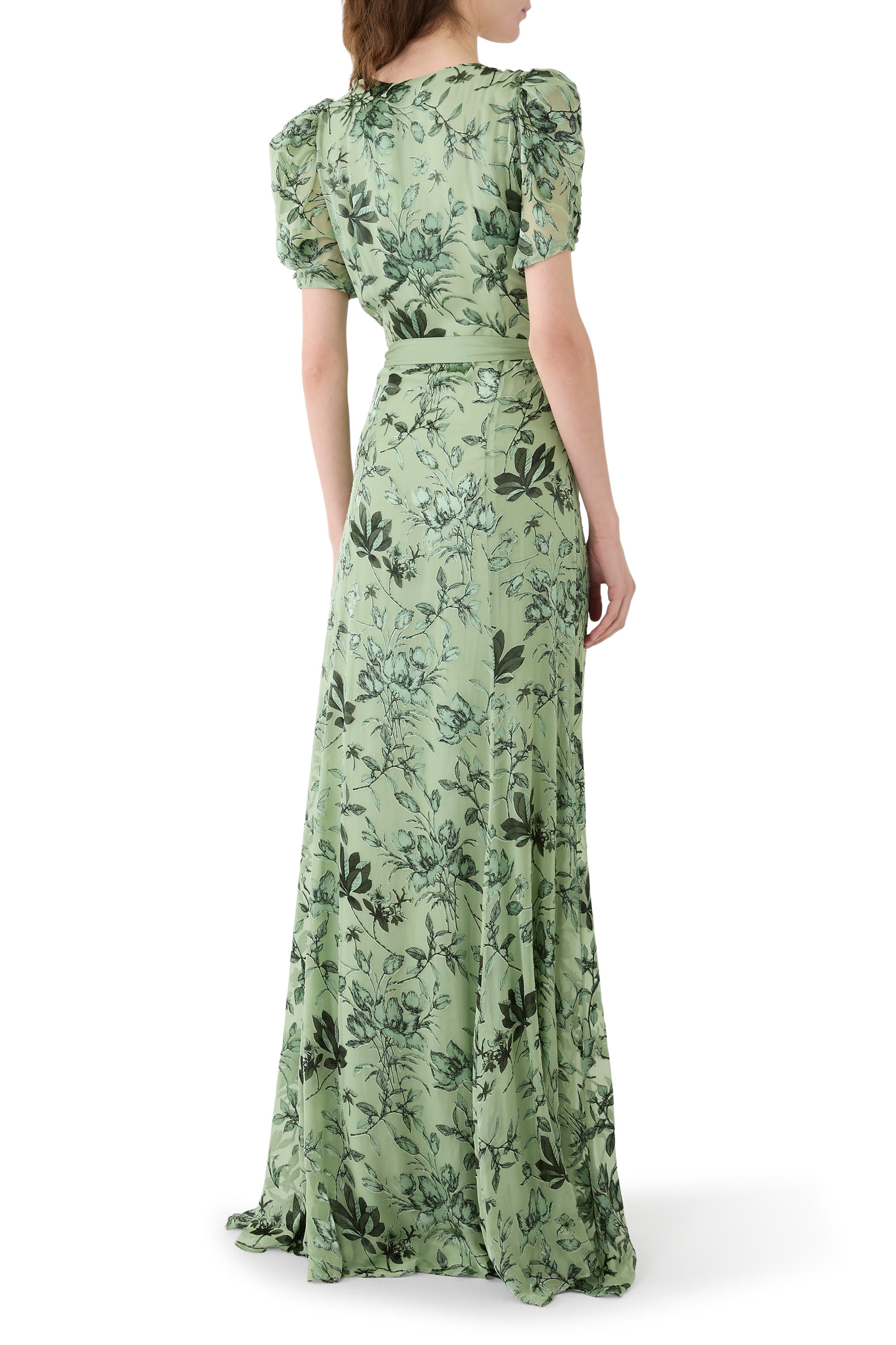 Tiana Puff Sleeve Wrap Maxi Dress