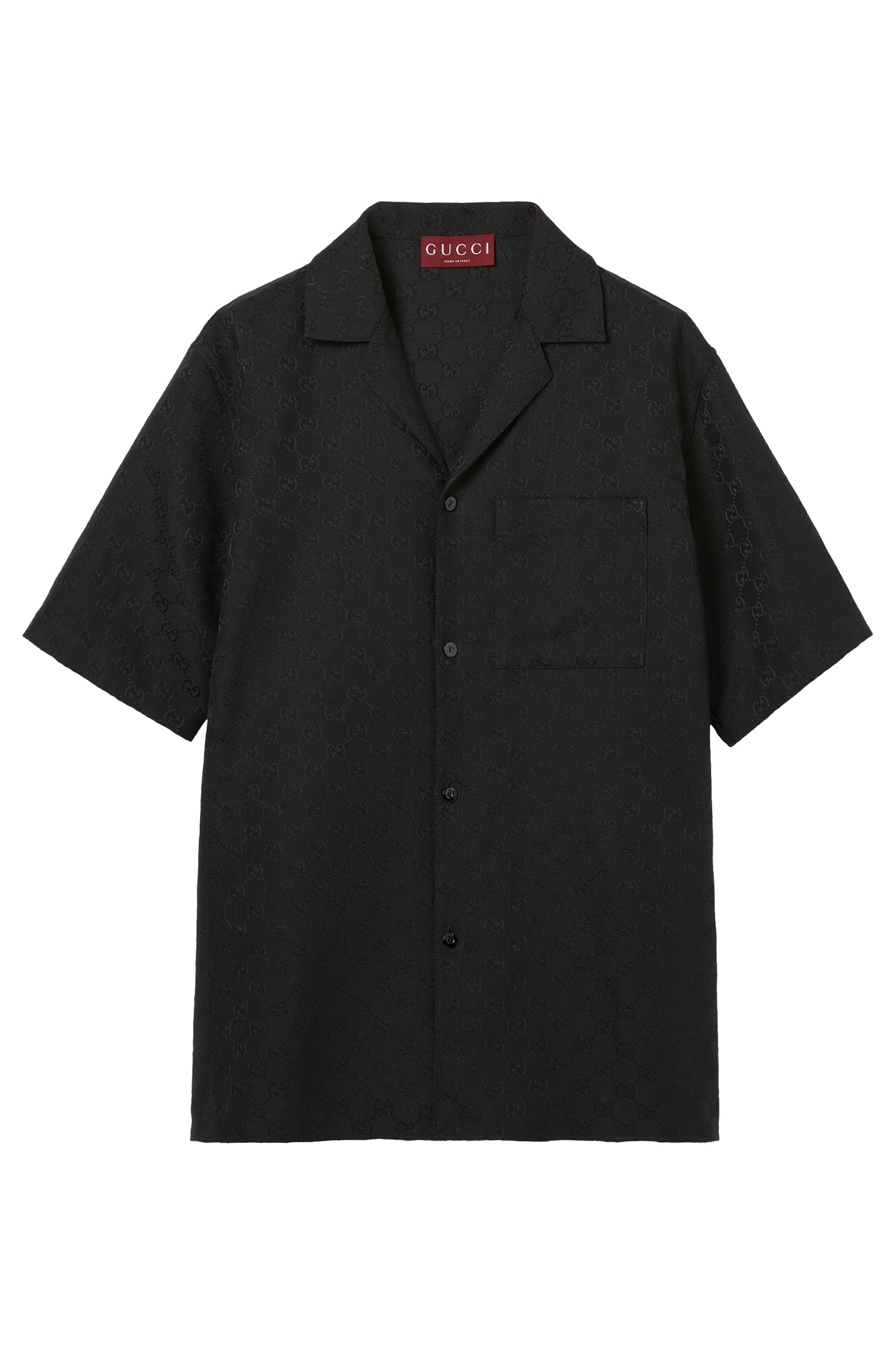GG Canvas Linen Blend Bowling Shirt
