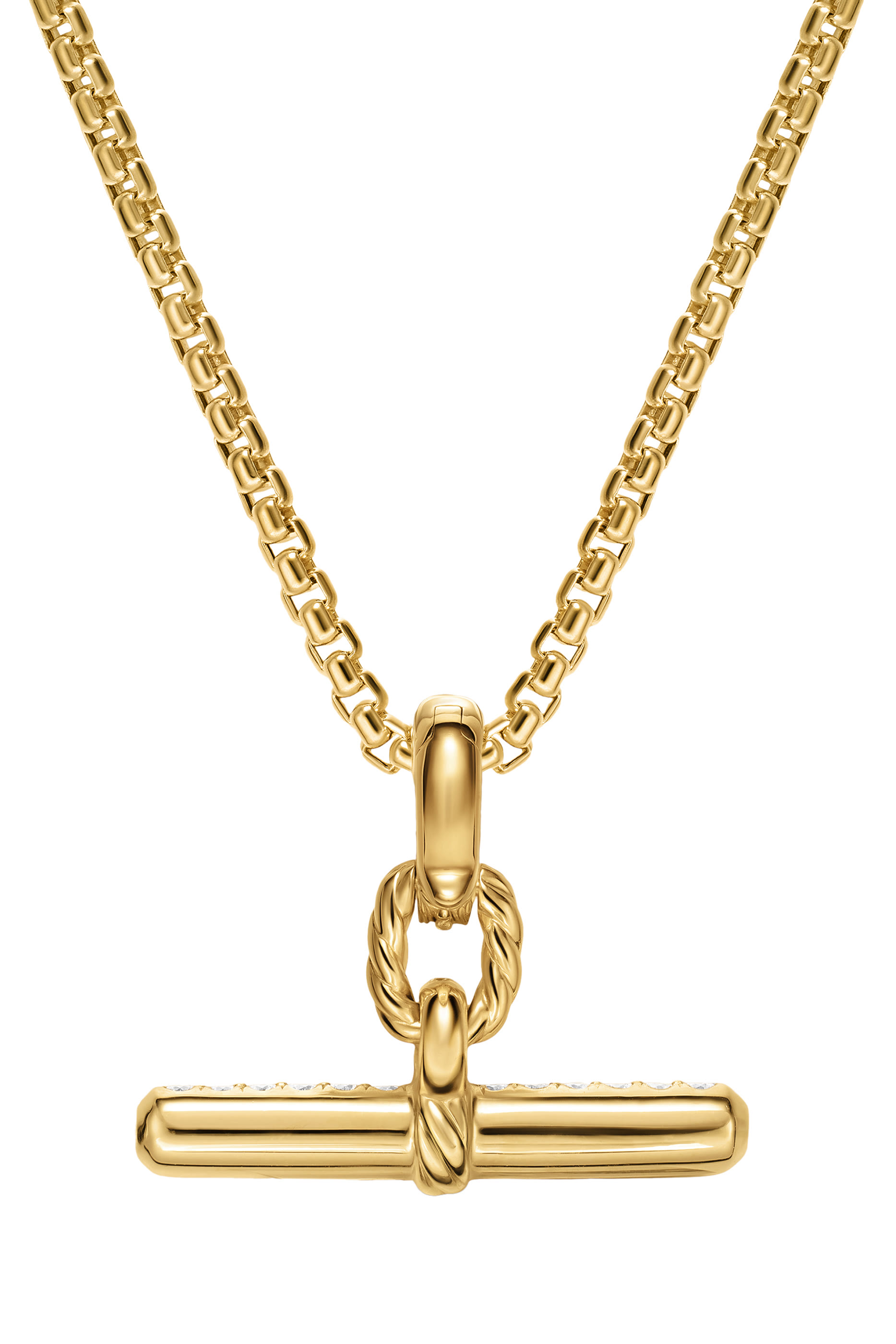 DY Madison&reg; Toggle Pendant, 18K Yellow Gold & Diamonds