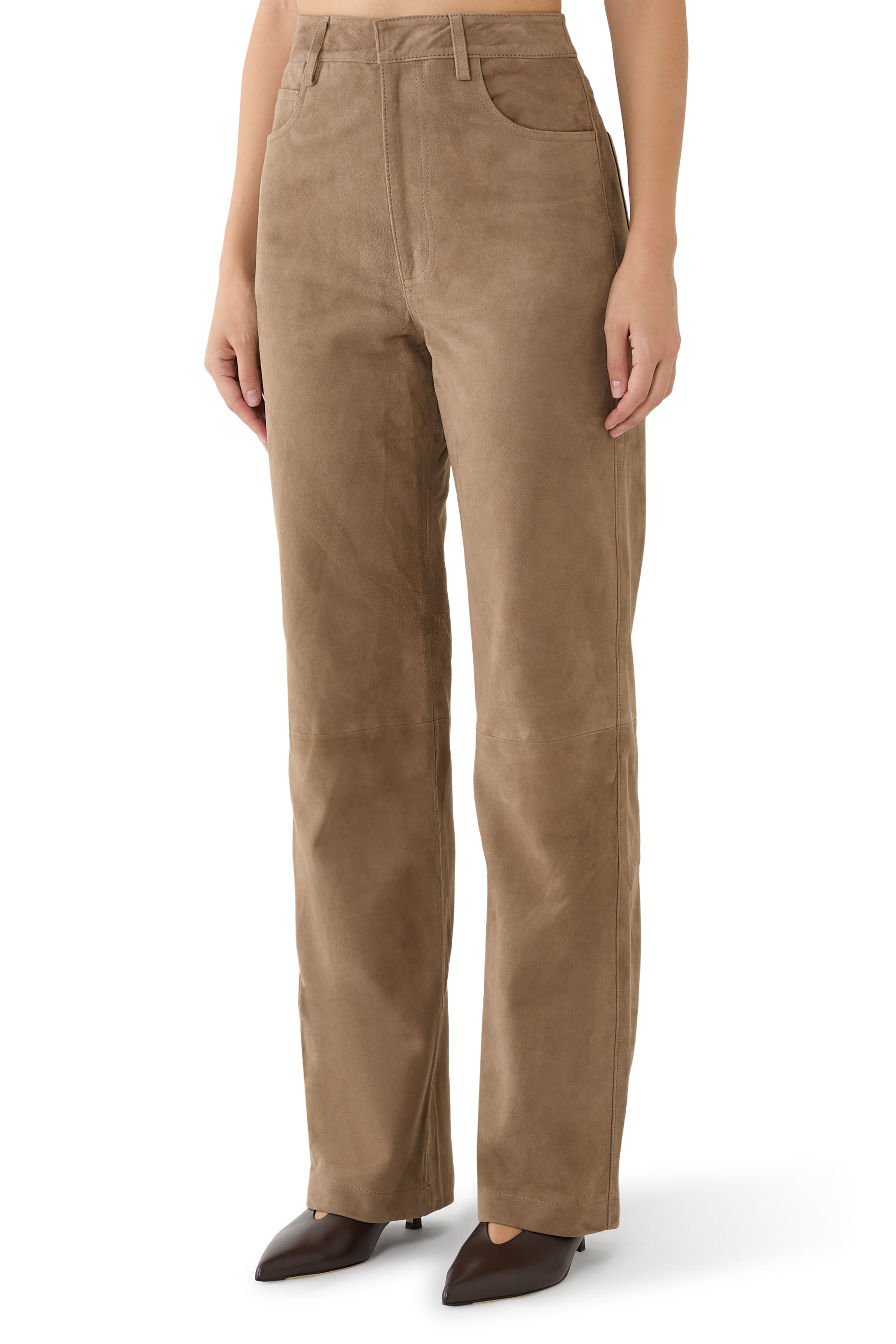 Straight Suede Pants
