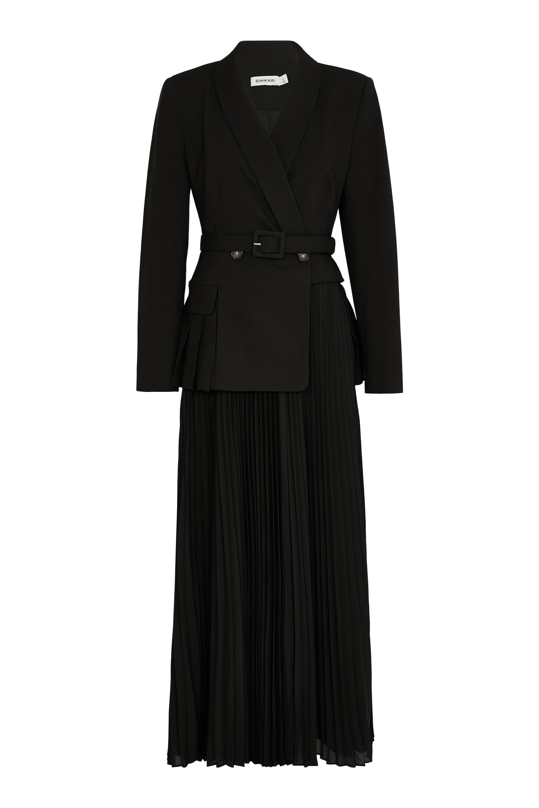 Alexandra Pleated Blazer Midi Dress