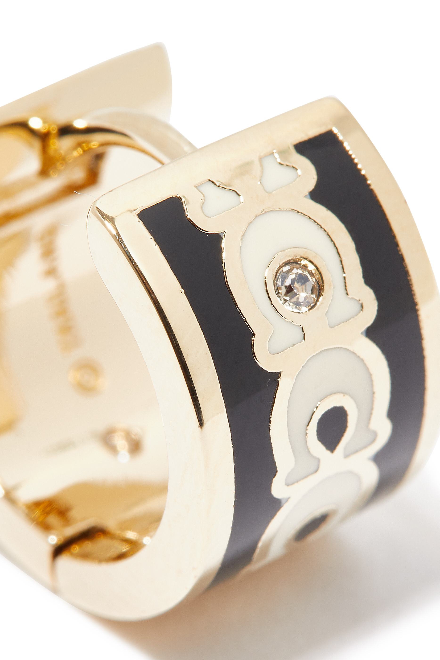 Enamel C Signature Huggie Earrings