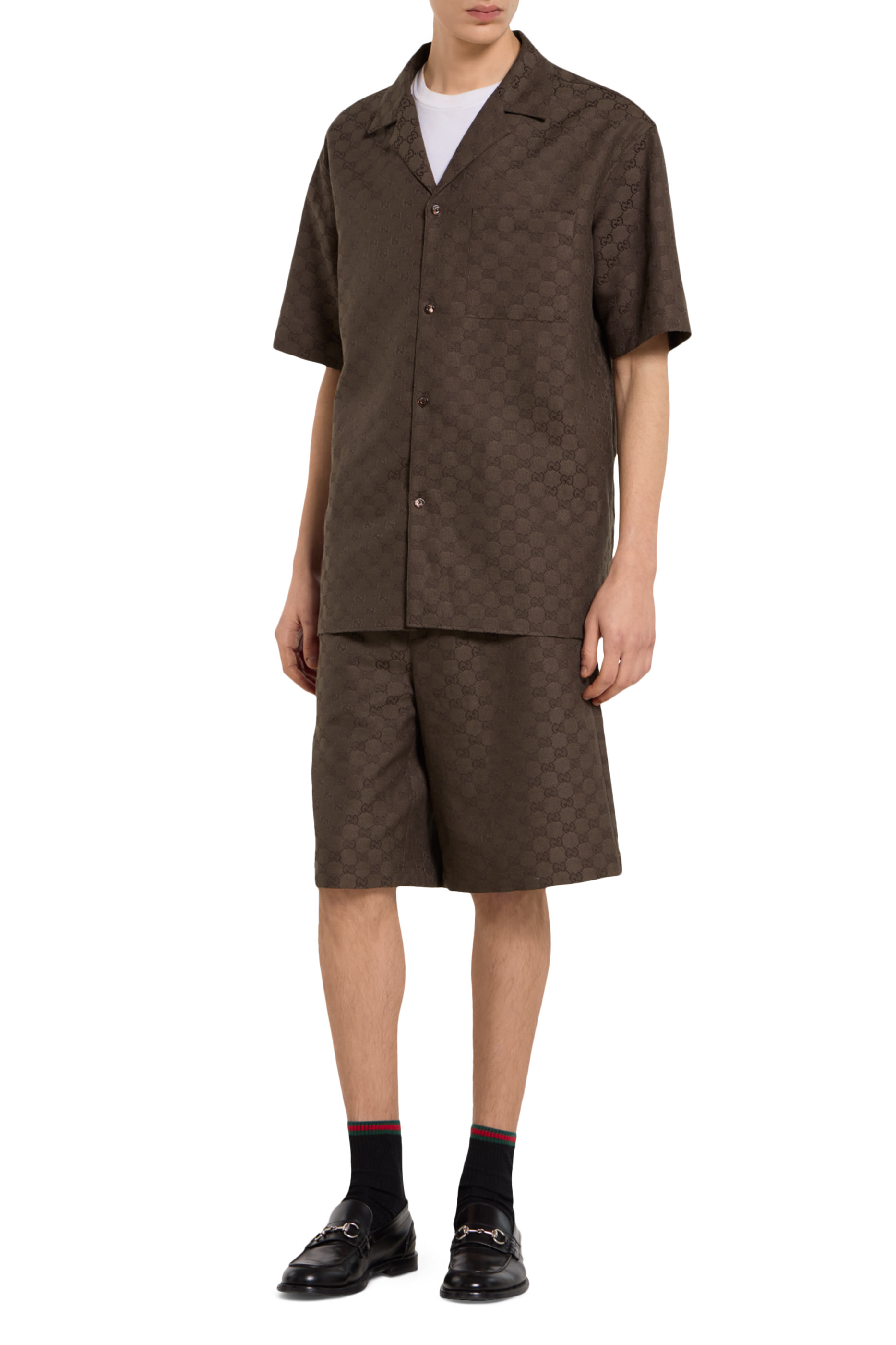 GG Canvas Linen Blend Shorts