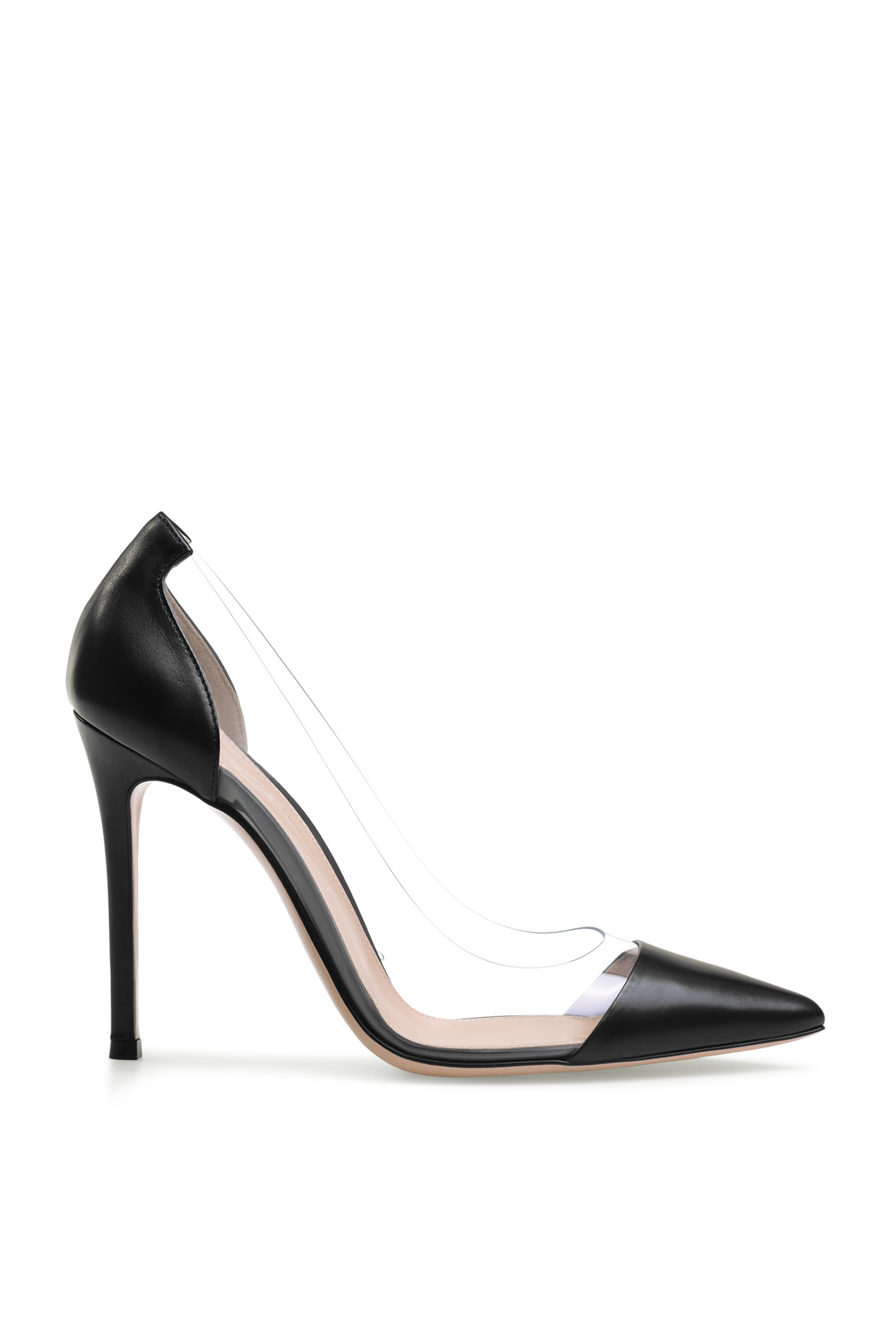 Patent-Leather Plexi Pumps