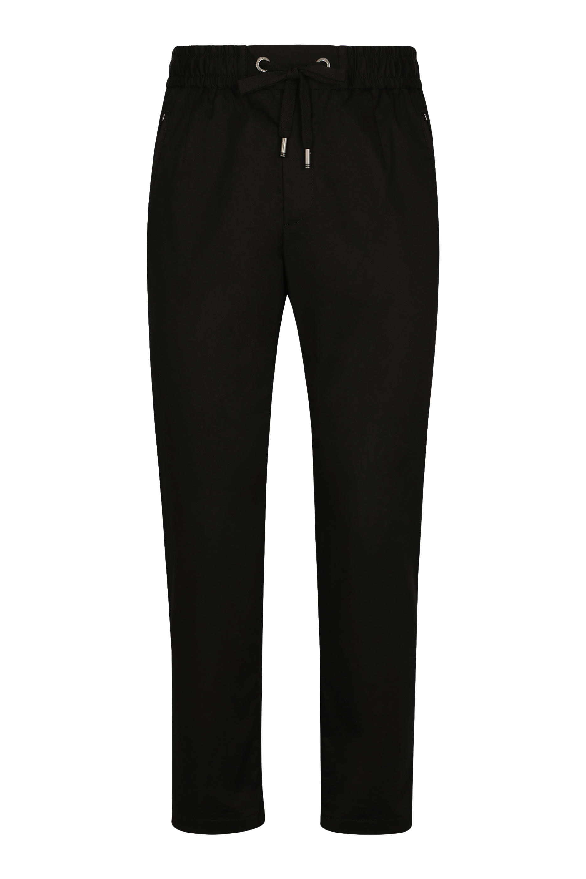 Stretch Cotton Jogging Pants with Logo Tag