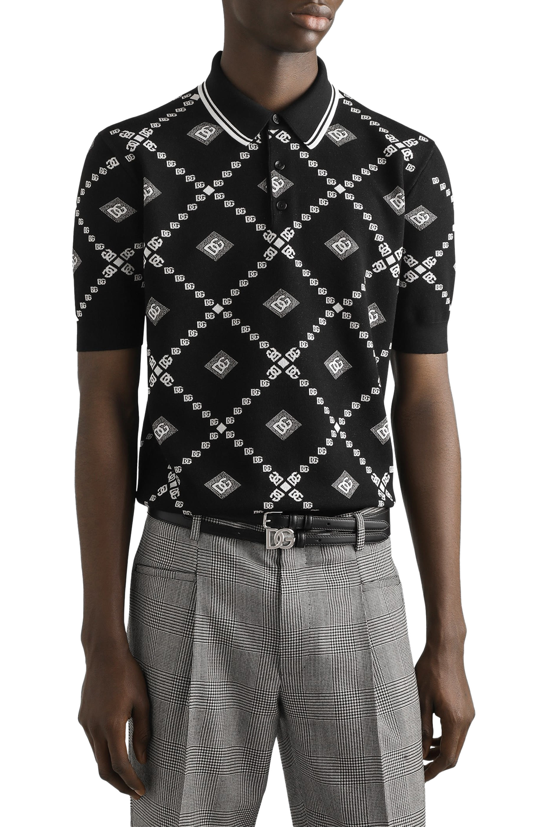 Jacquard Piqu&eacute; Polo Shirt