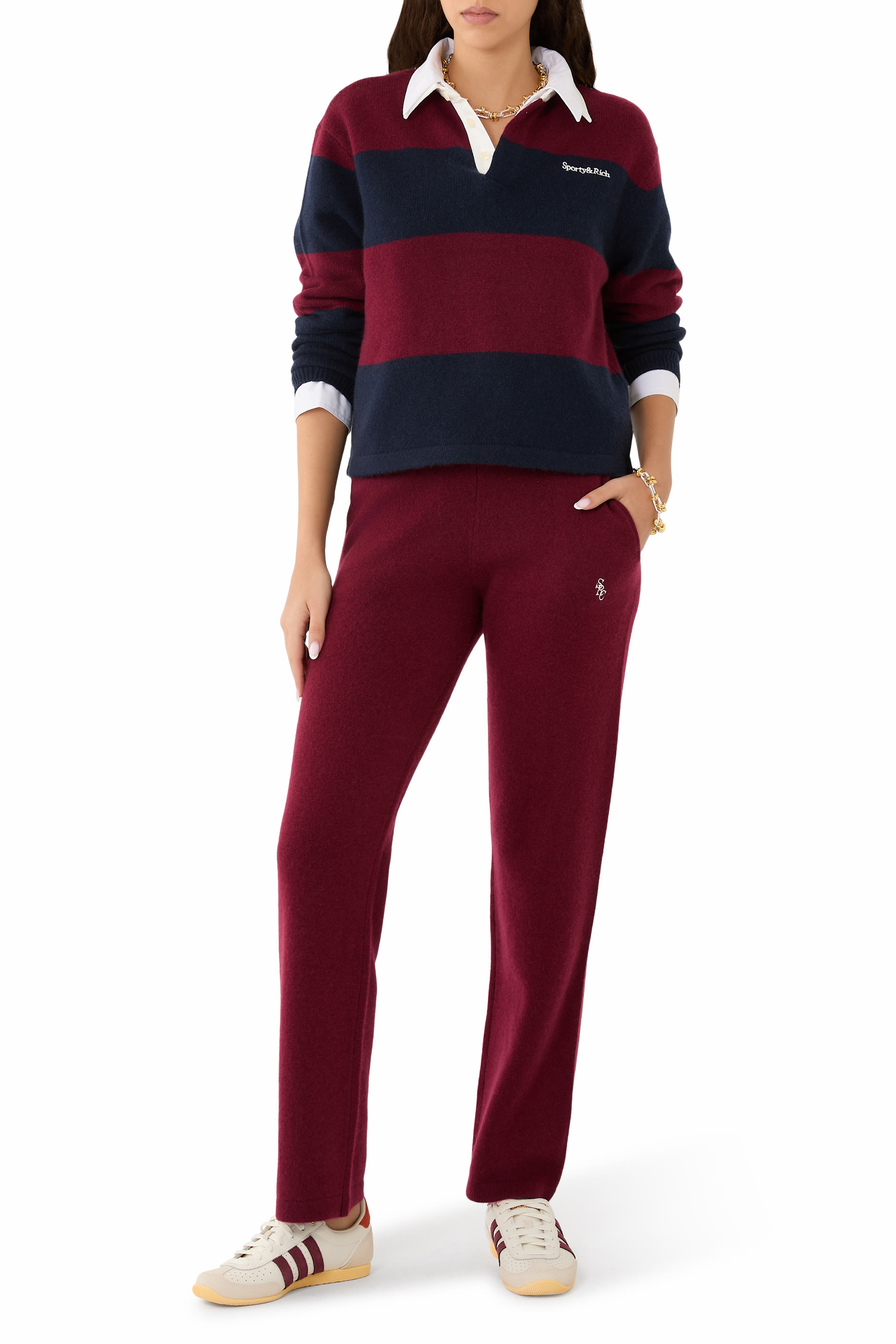 Serif Logo Cashmere Rugby Polo