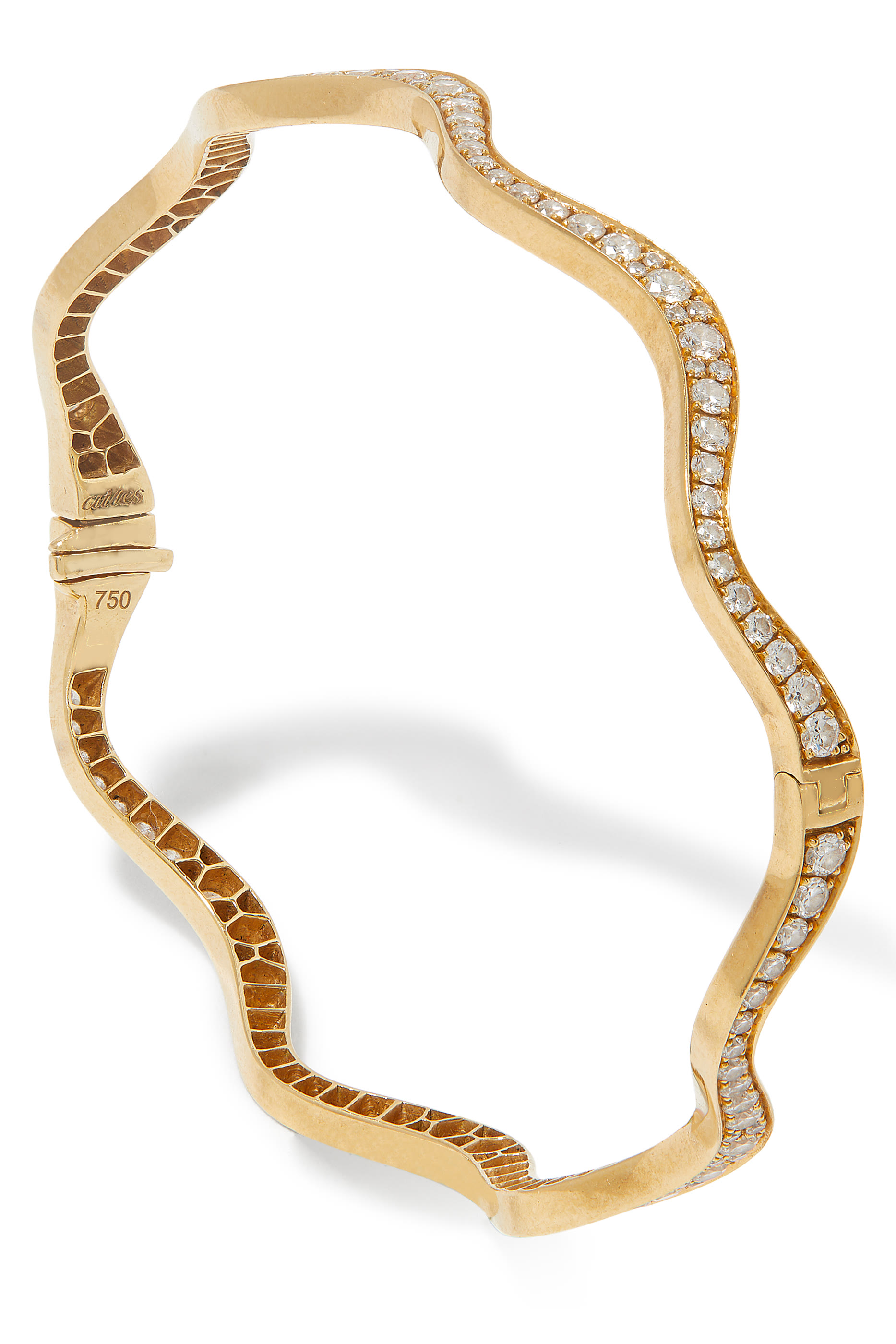 Wave 2.0 Bangle, 18K Yellow Gold & Diamonds