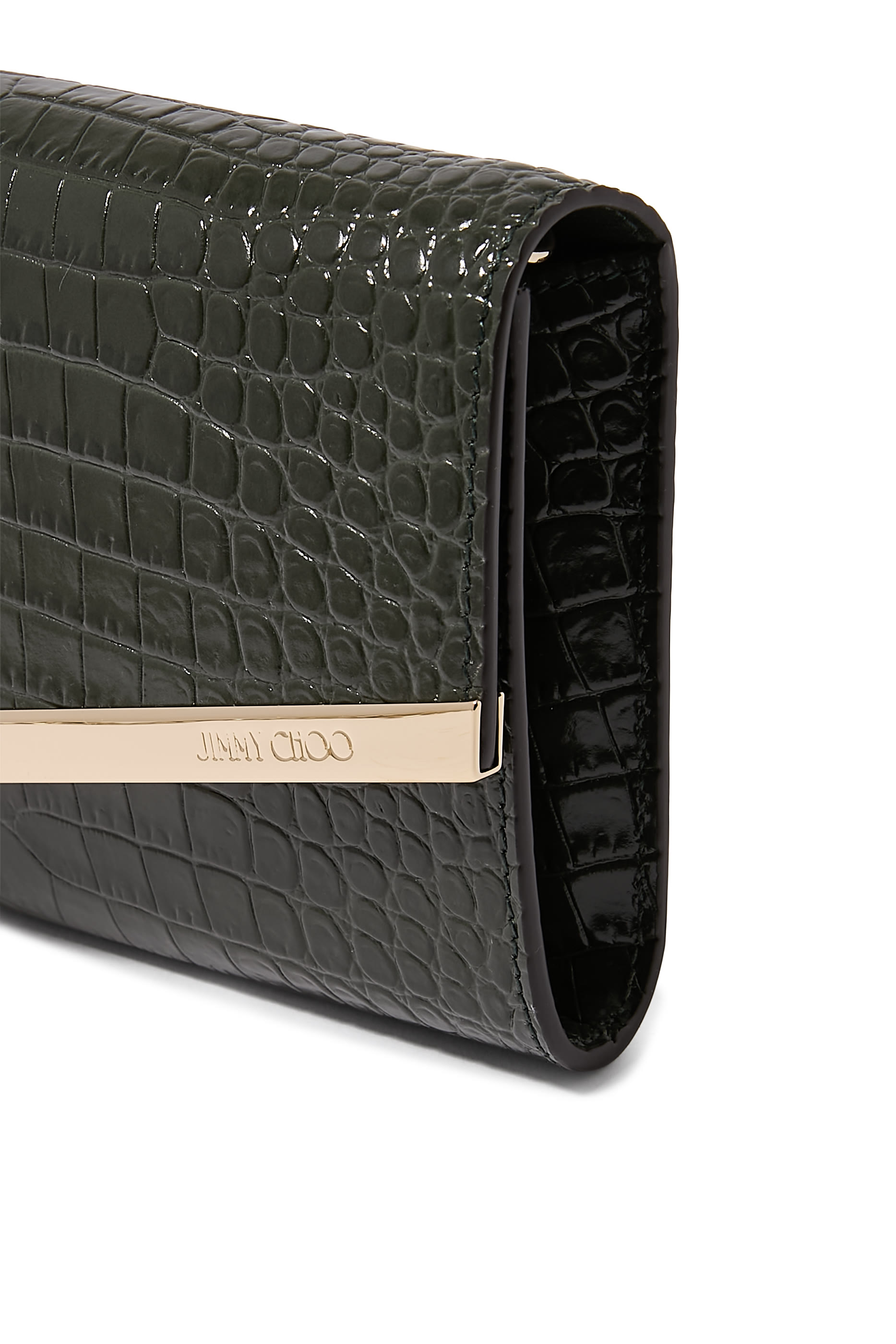 Emmie Croc-Embossed Linear Clutch