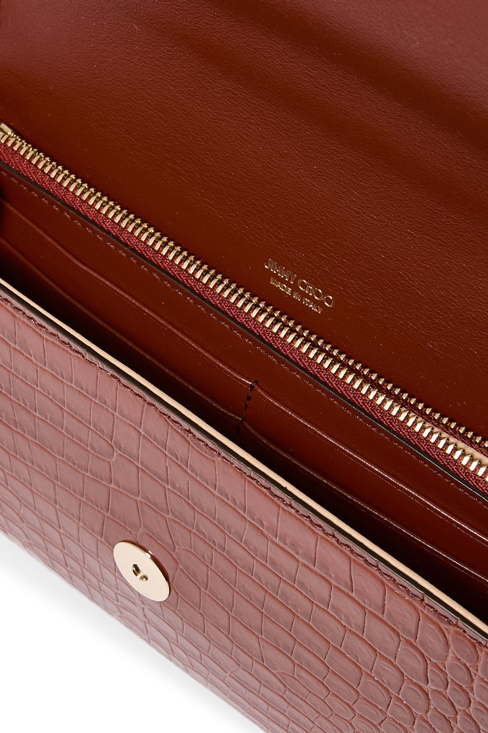 Emmie Croc-Embossed Linear Clutch