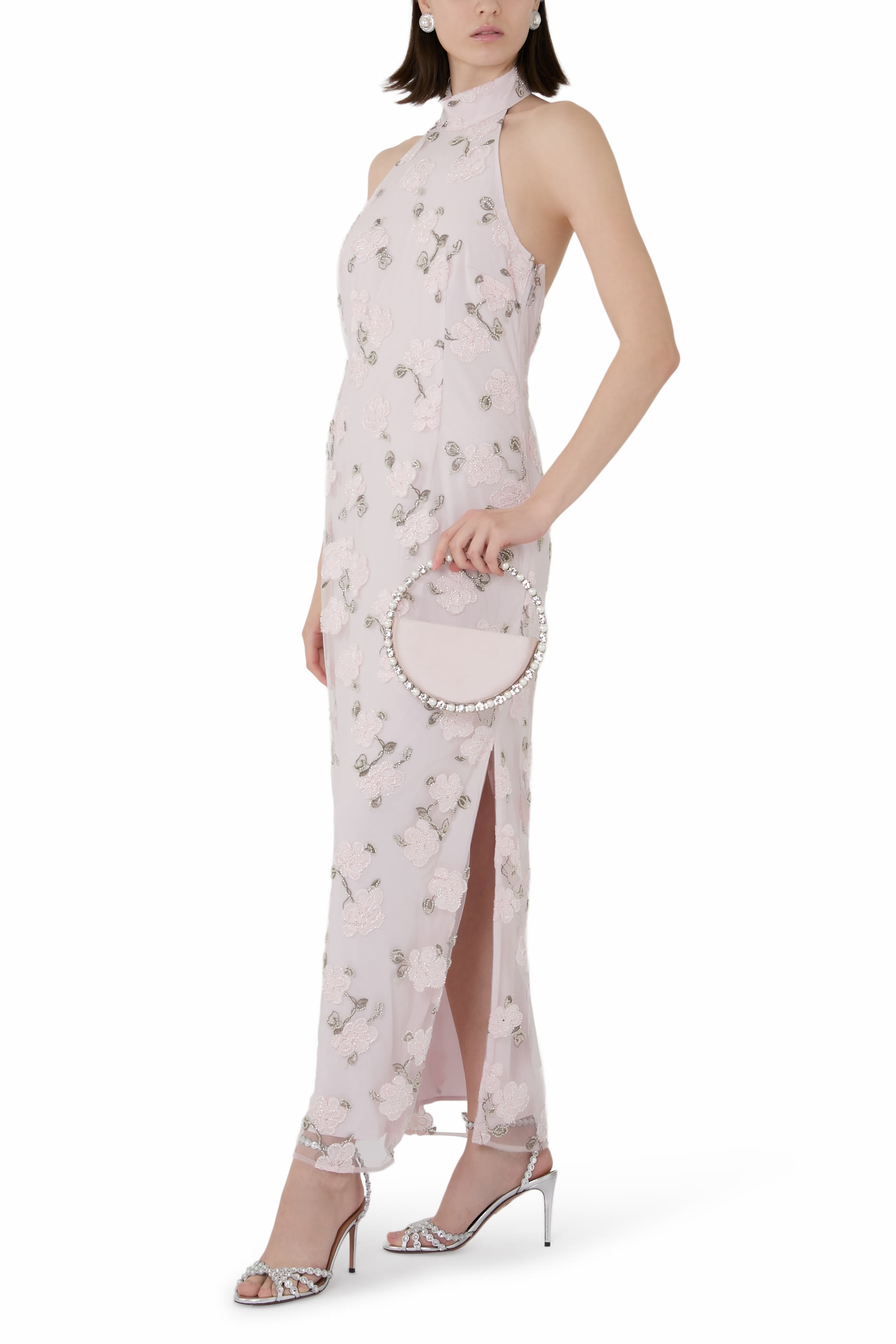 Flower Beads Maxi Dress