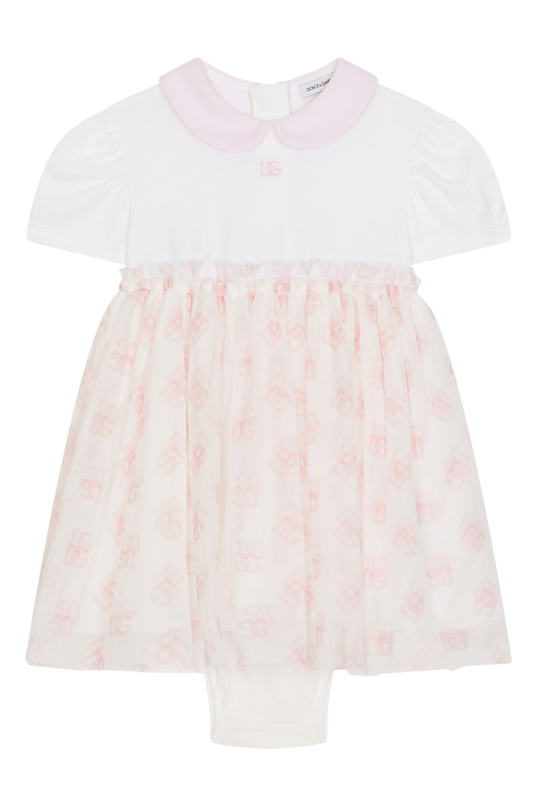 Kids DG Logo-Print Tulle and Jersey Dress