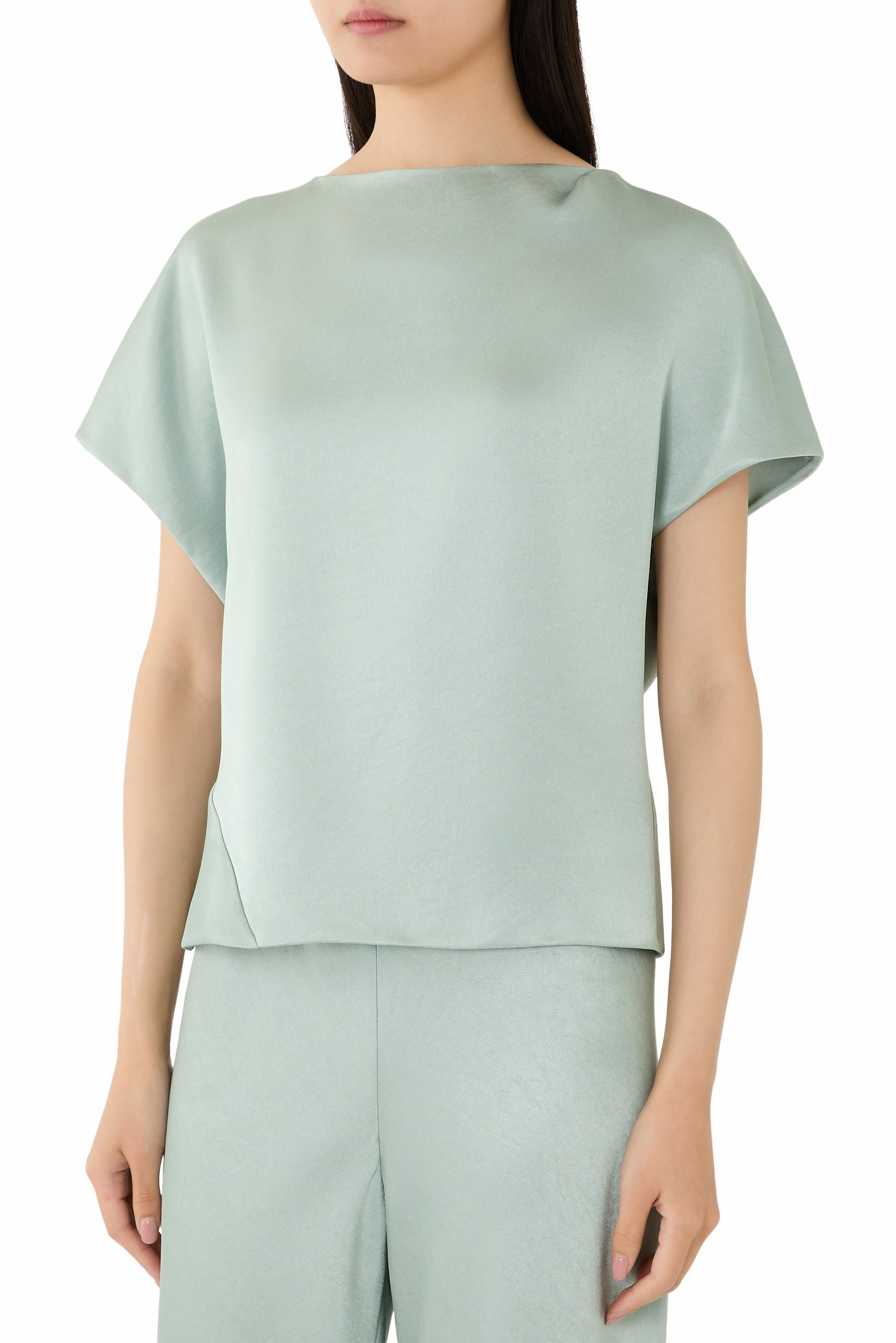  Draped Dolman Sleeve Blouse