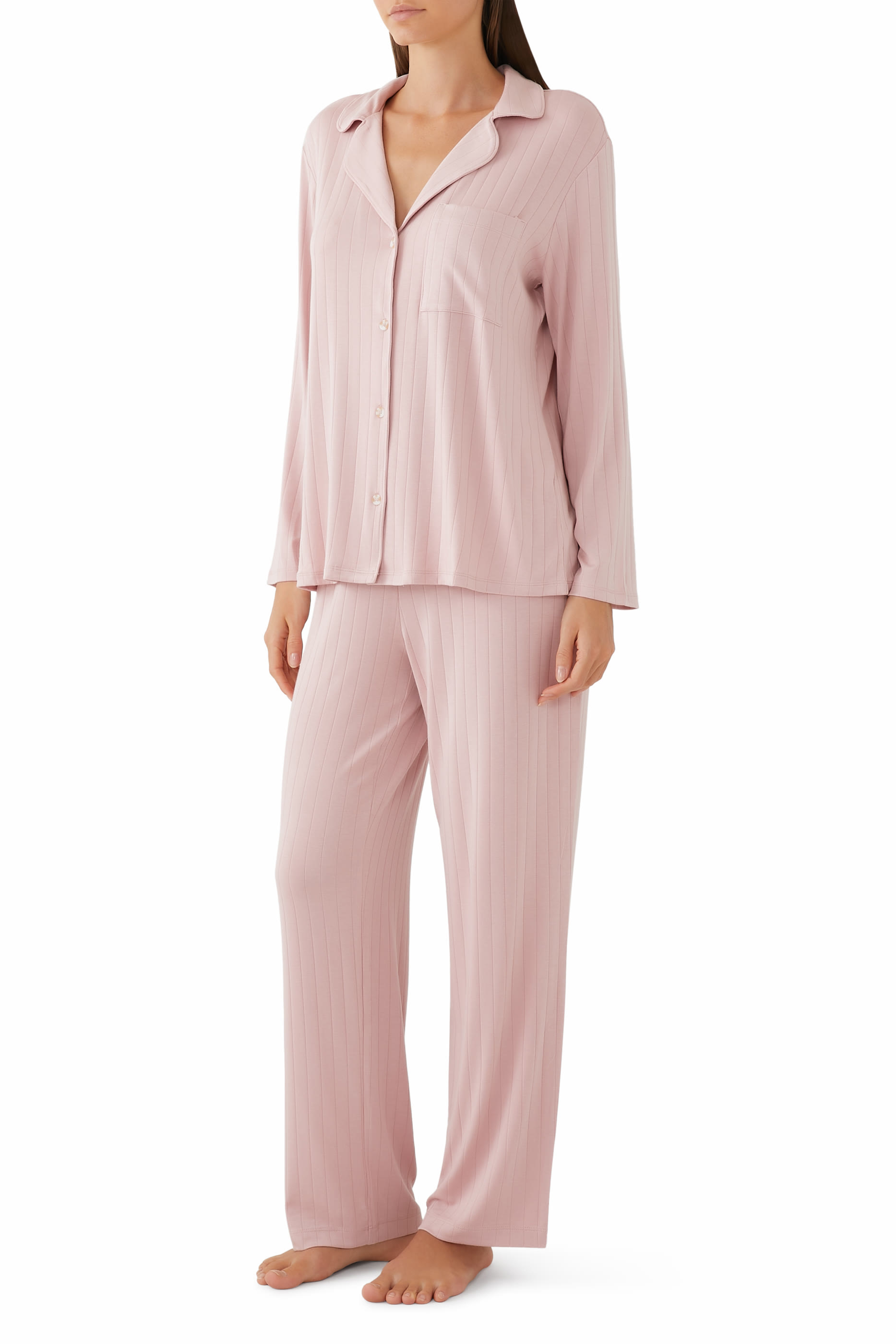  Gisele TENCEL&trade; Modal Rib Long Pajama Set