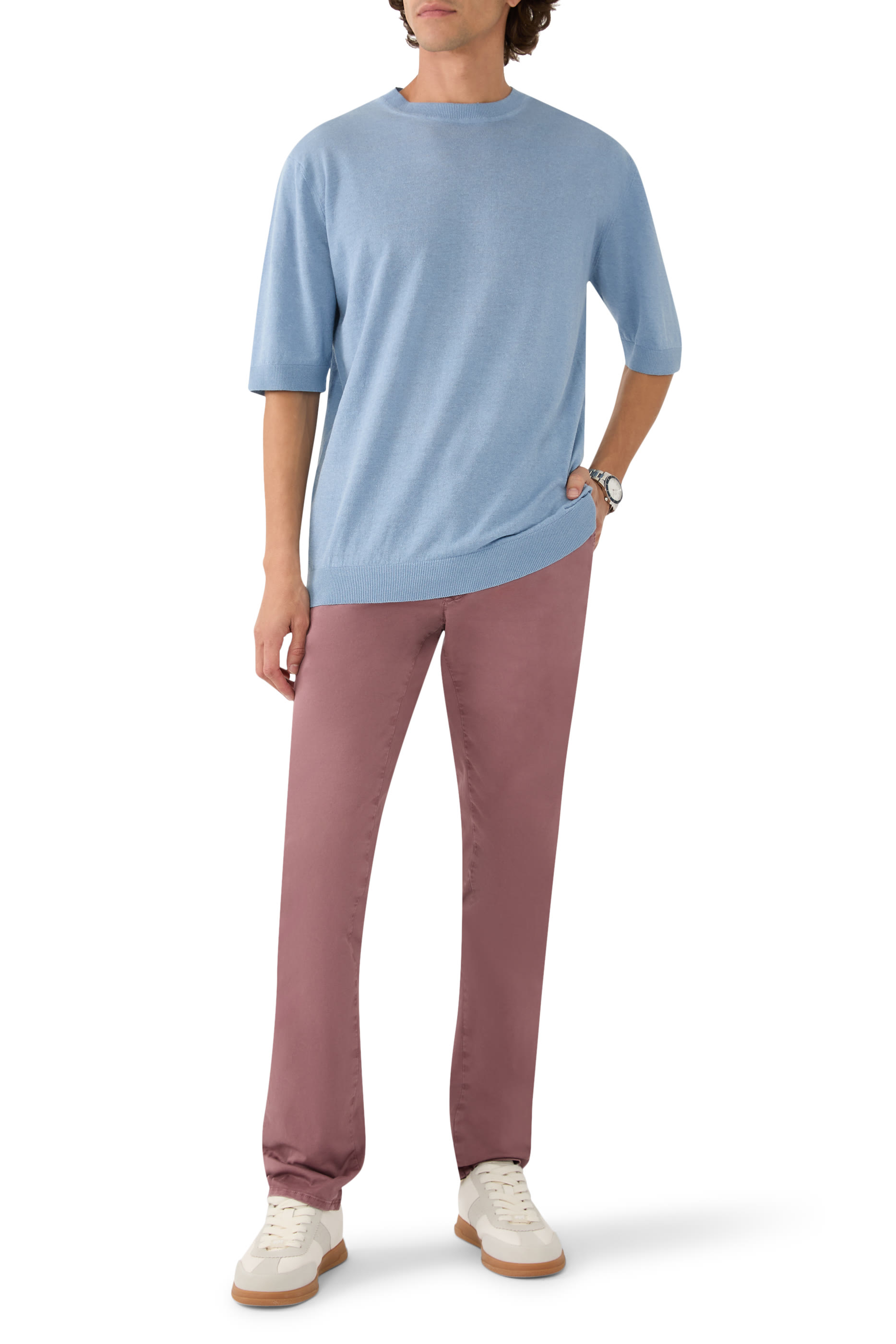 Slim-Fit Cotton and Linen T-Shirt