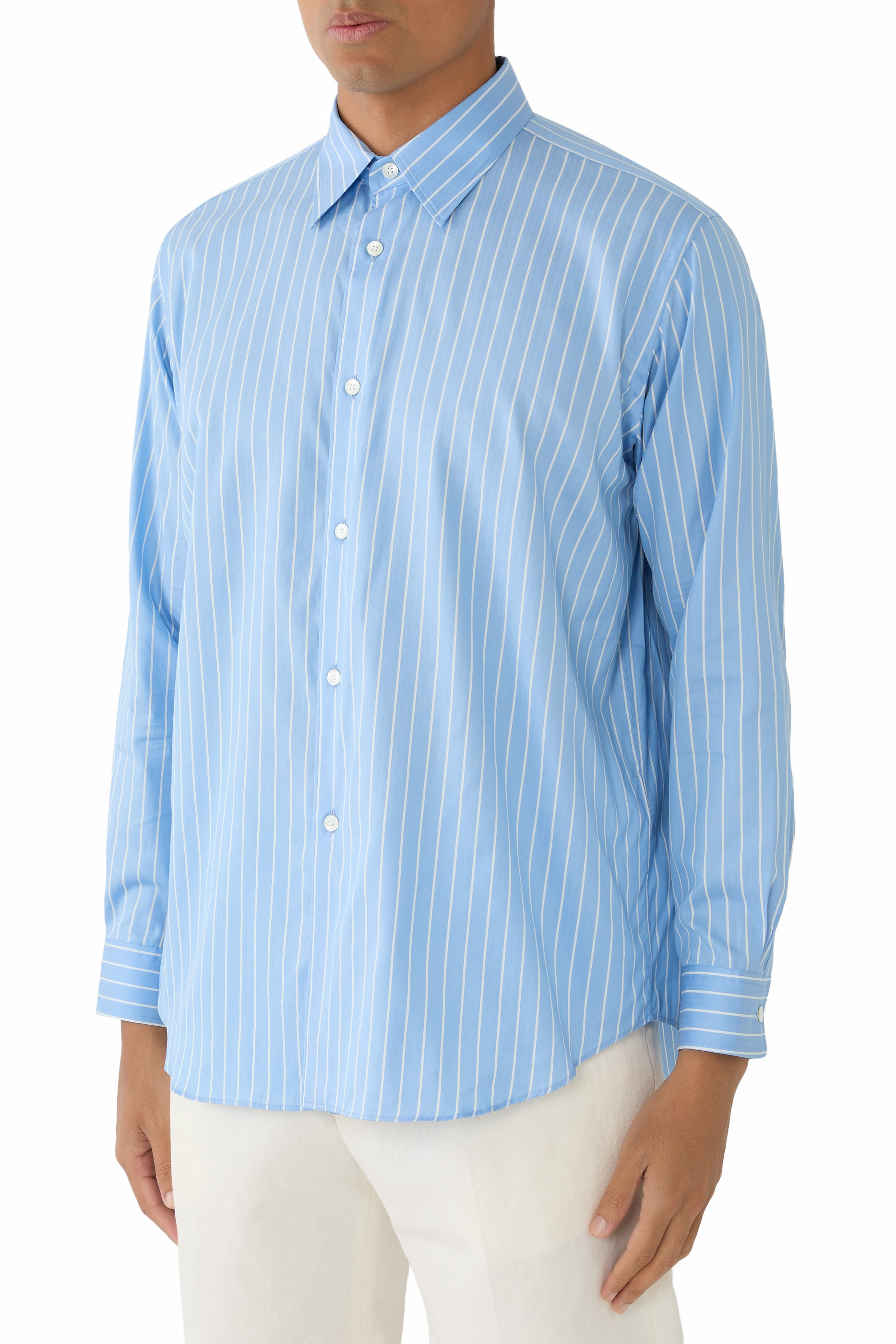 Cotton Silk Stripe Shirt