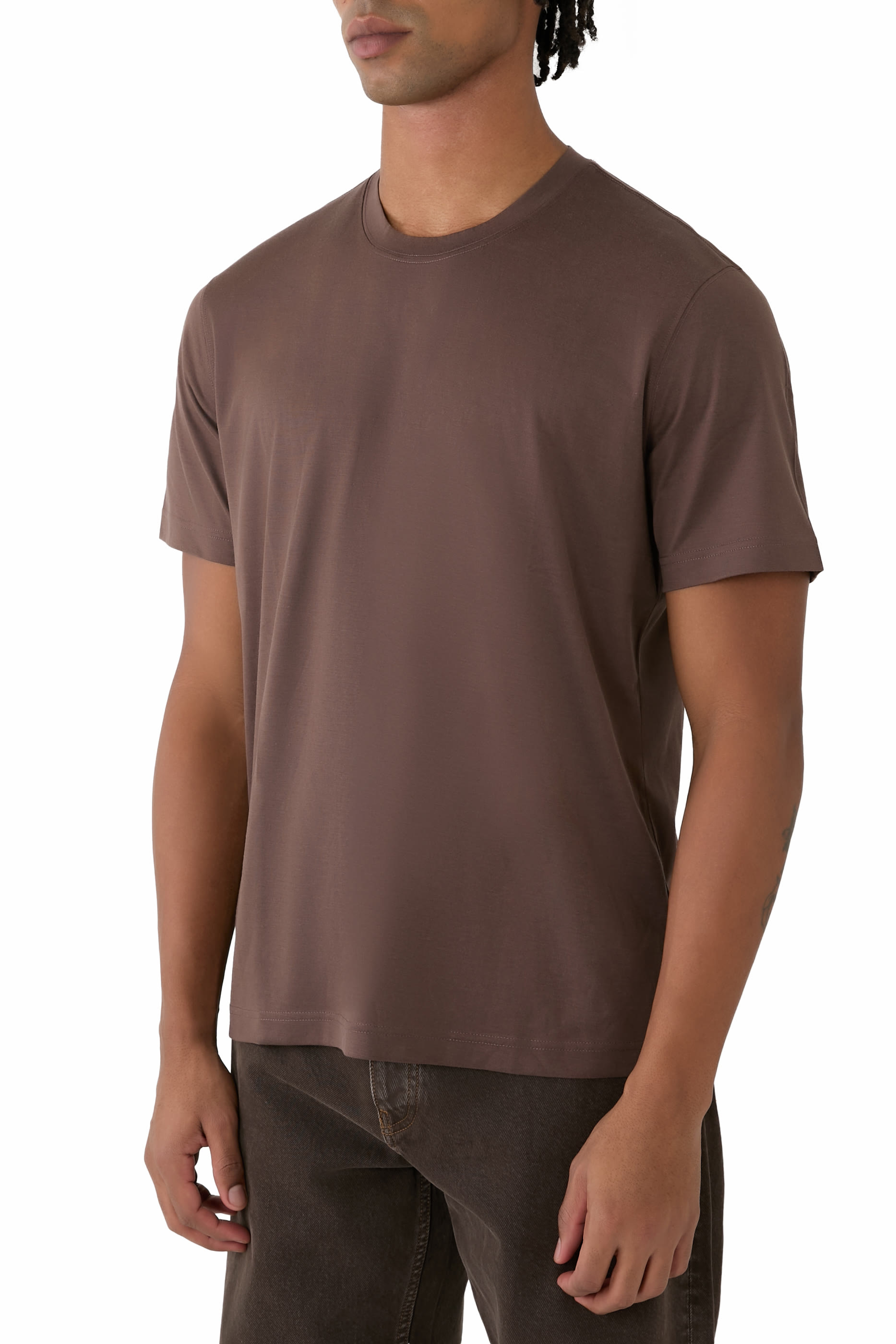 Cotton Silk Crewneck T-Shirt
