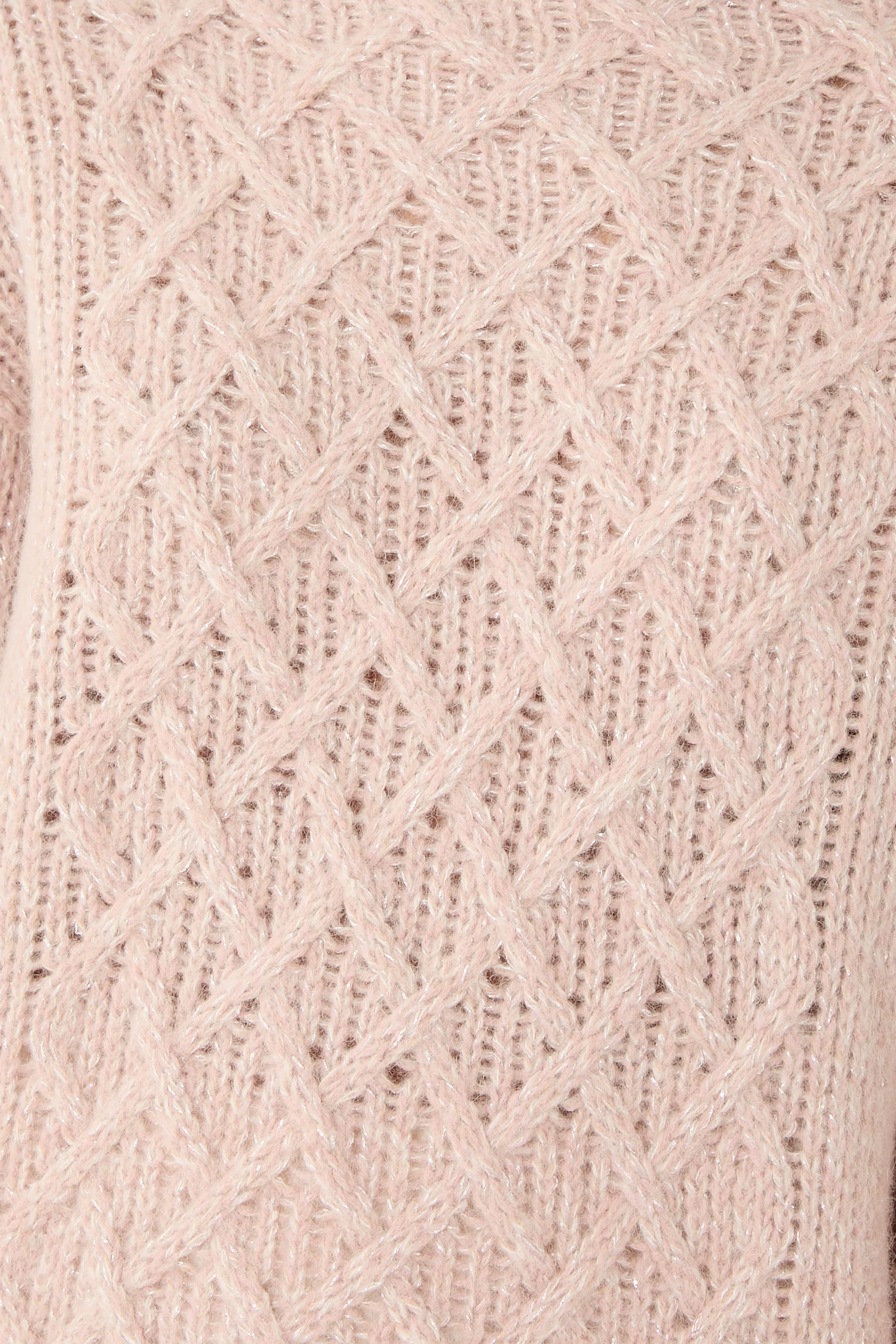 Cable-Knit T-Neck Sweater