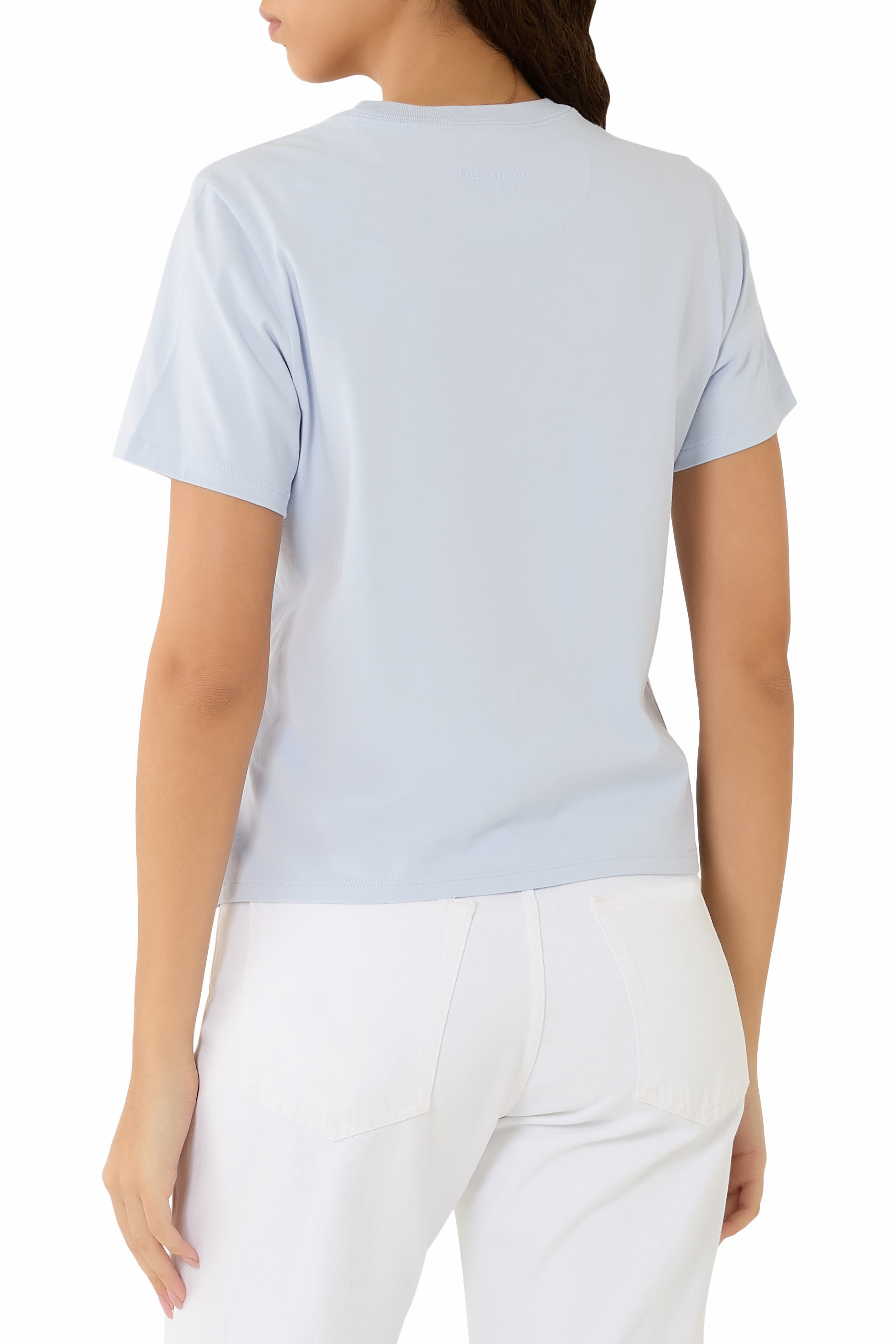 Embroidered Spade Flower Logo T-Shirt