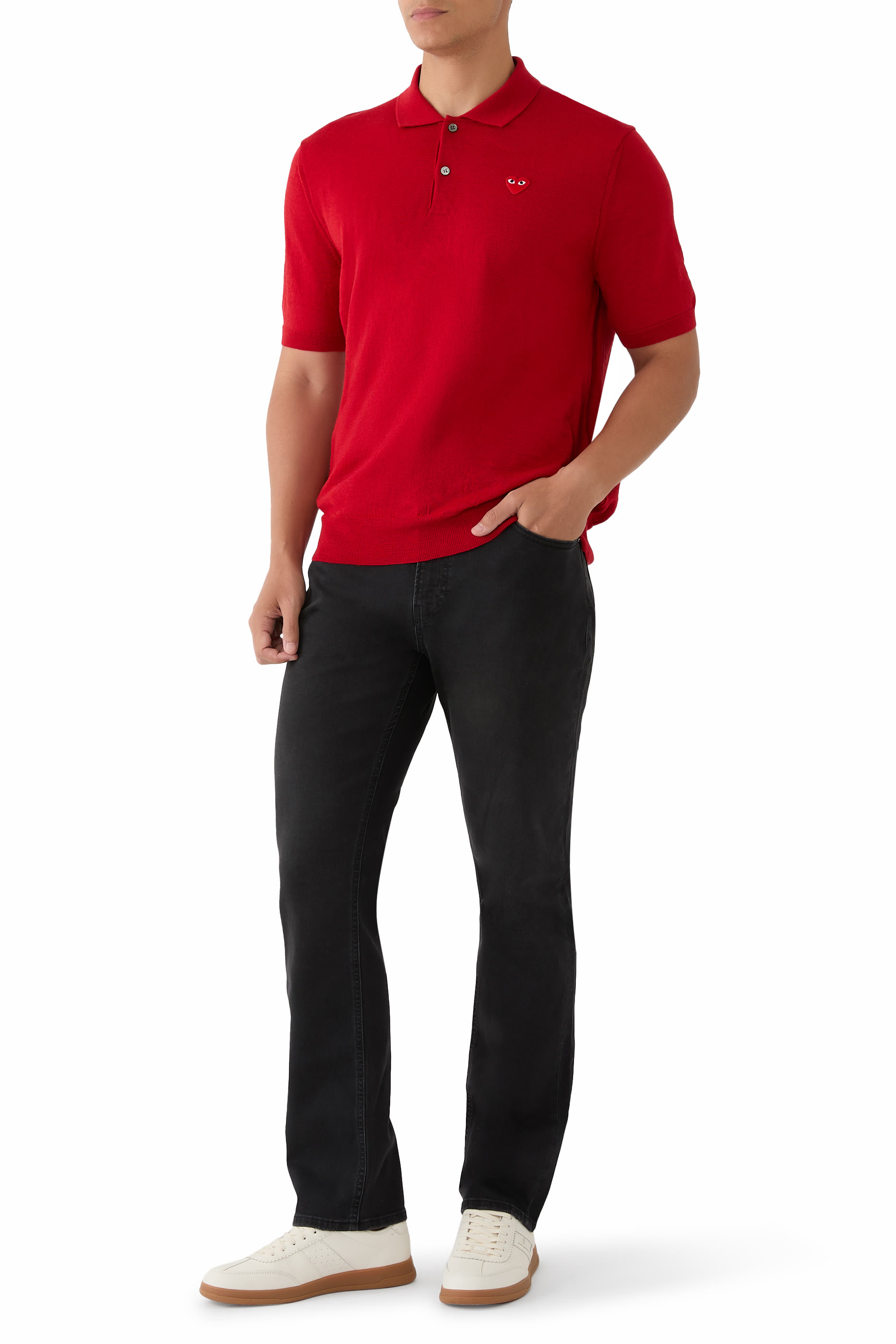 Embroidered Heart Polo Shirt