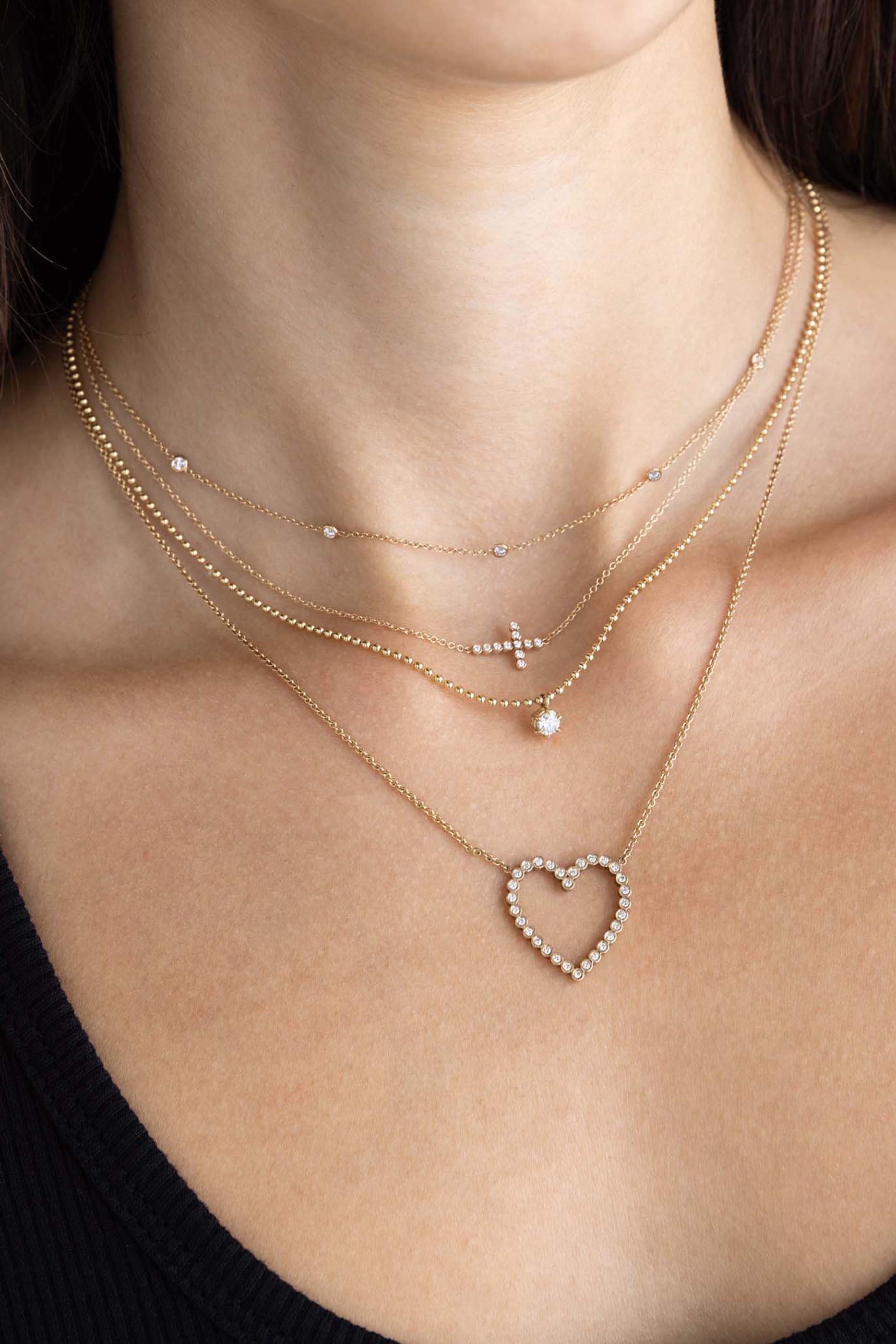 Diamond Chain Choker, 14K Yellow Gold