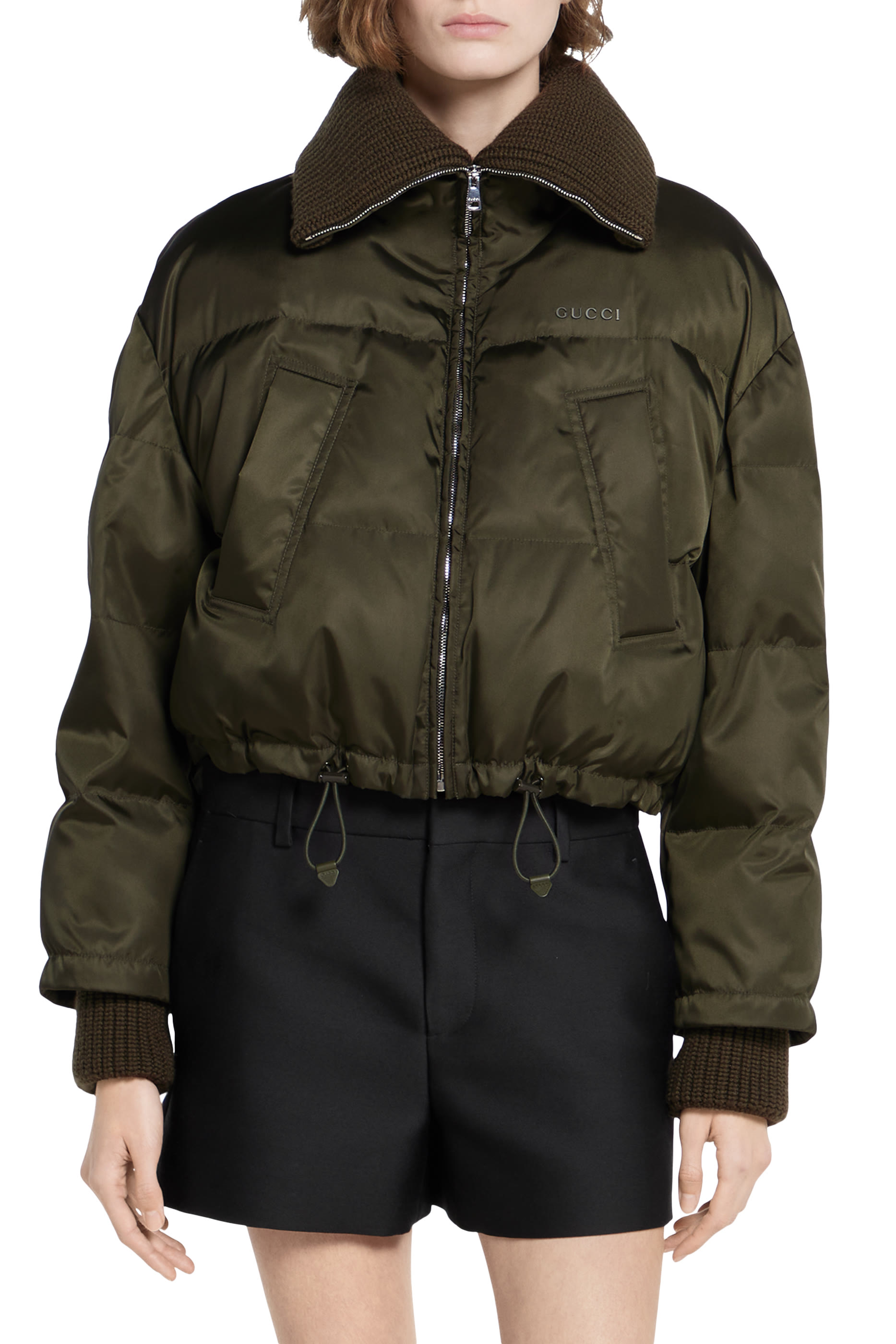 Fine Gabardine Nylon Puffer Jacket