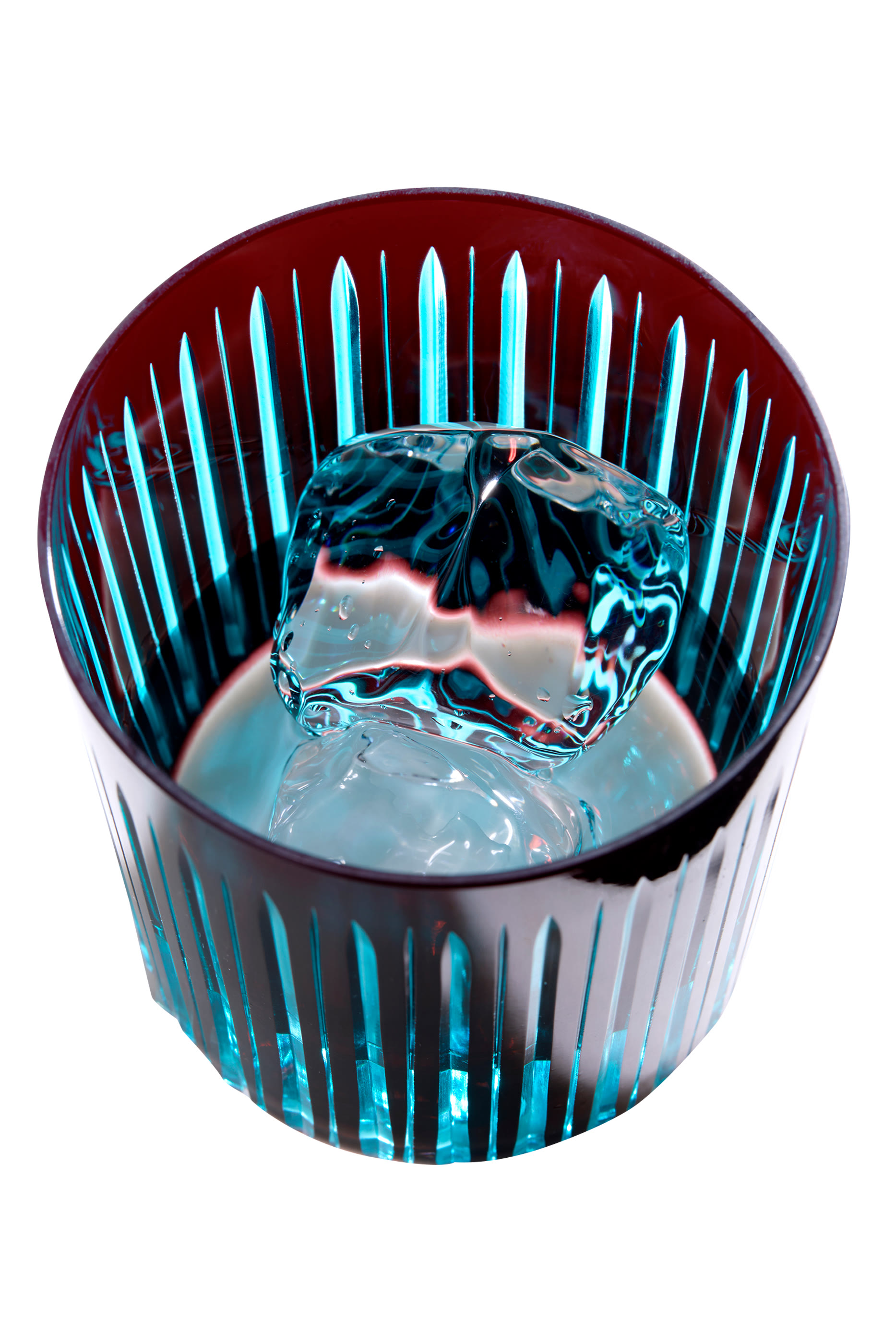 Prism Double Old Fashioned Glasses-Bordeaux, Set of 4