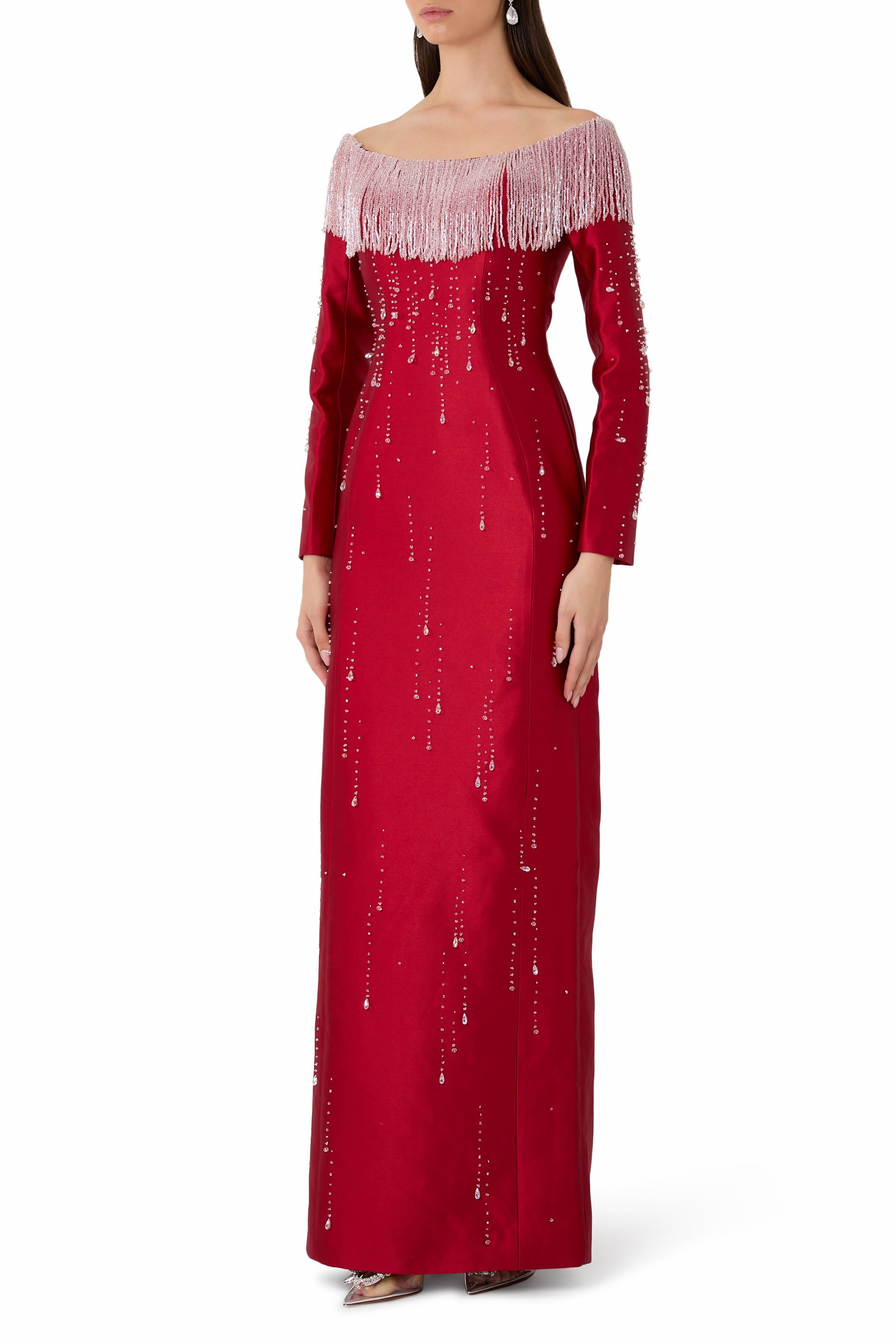 Talia Royal Embroidered Taffeta Gown