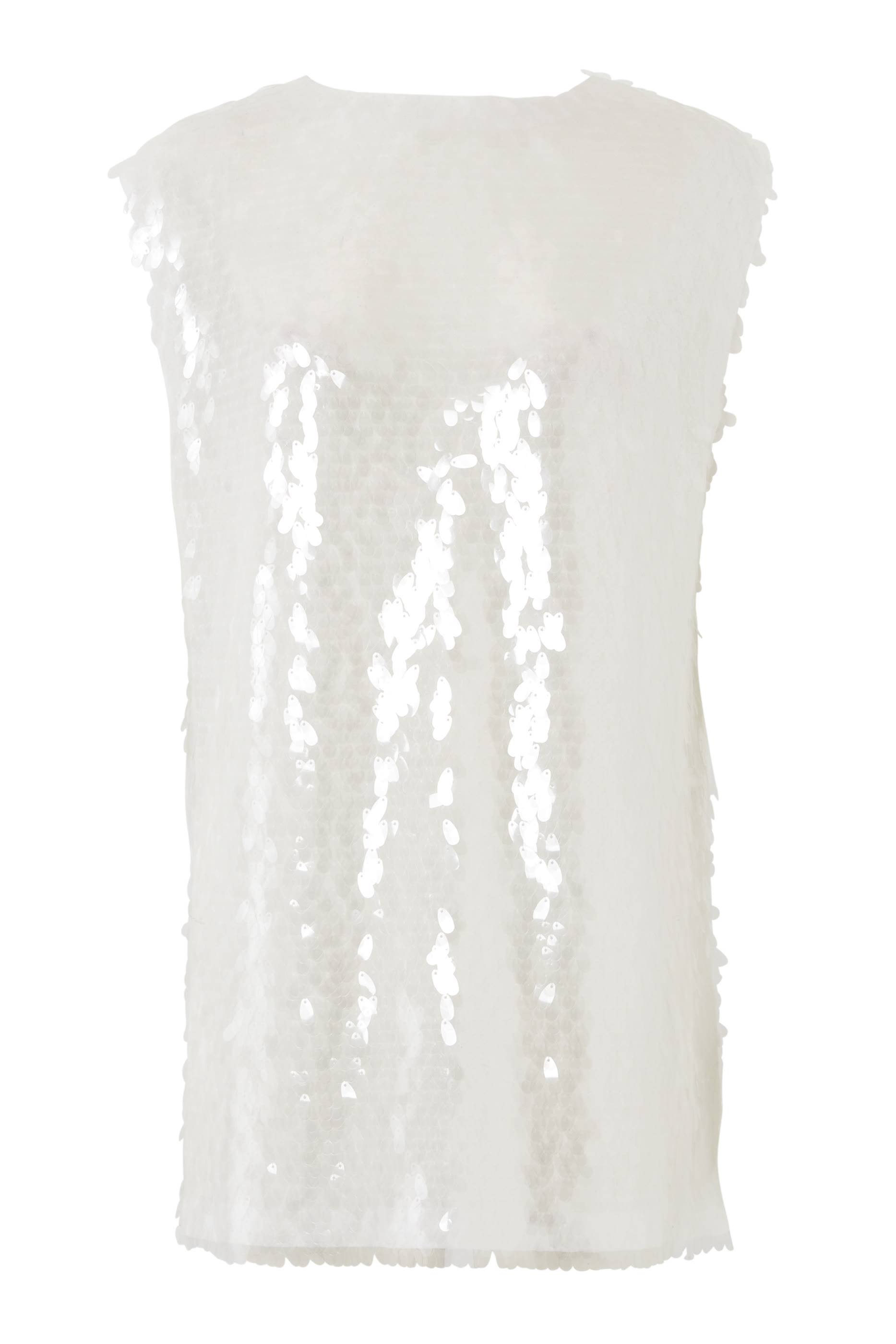 Sleeveless Sequin Crewneck Top