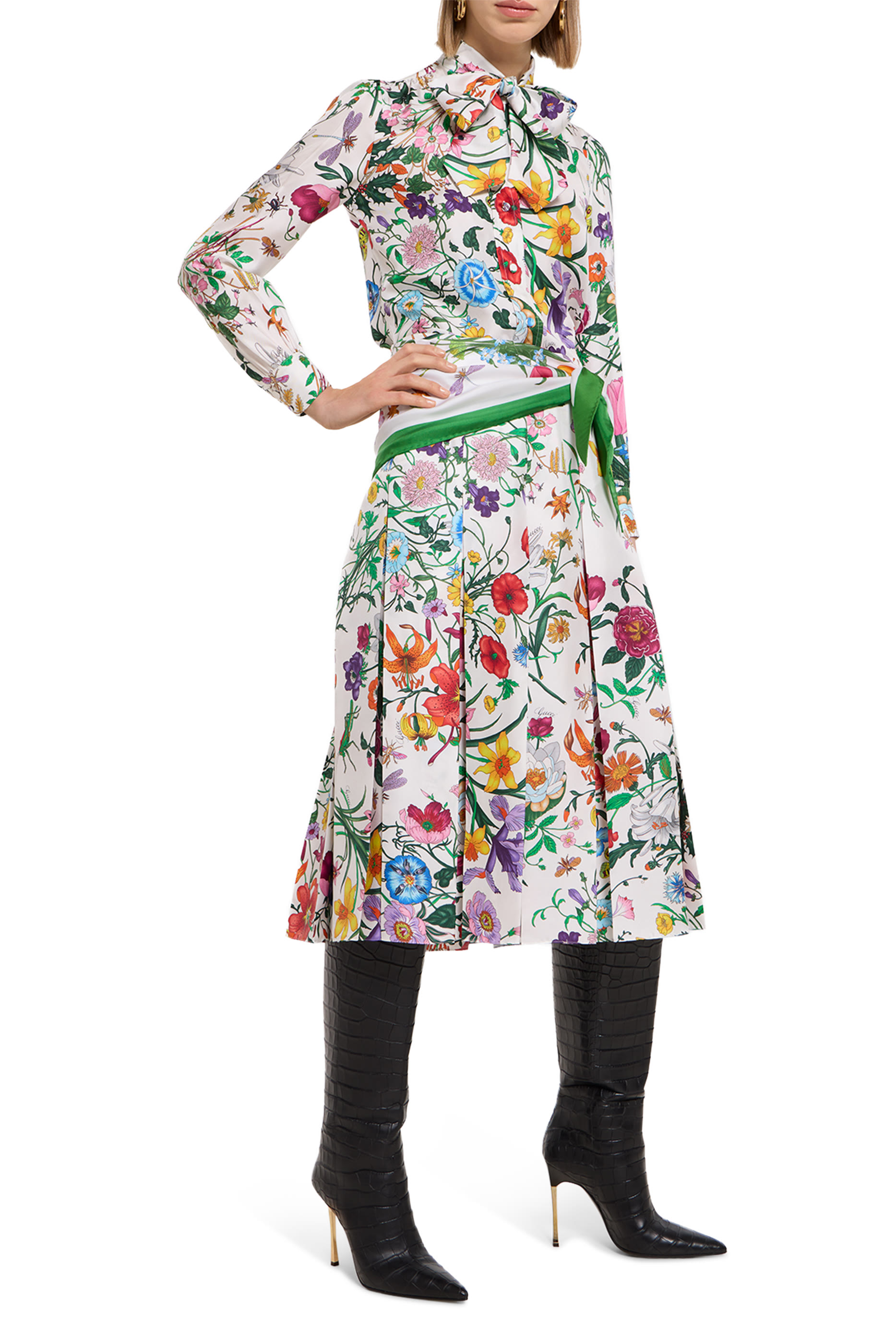 Printed Silk Twill Diamond Scarf