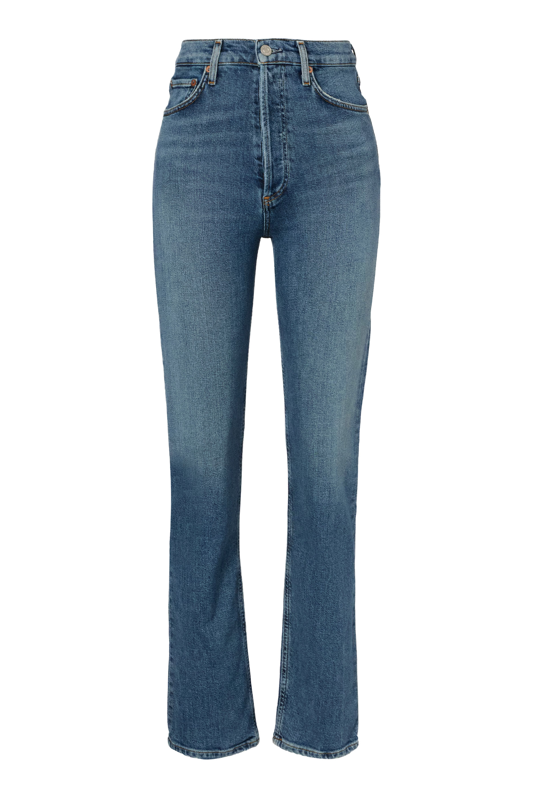 90s Pinch Waist-Long High-Rise Straight Jeans