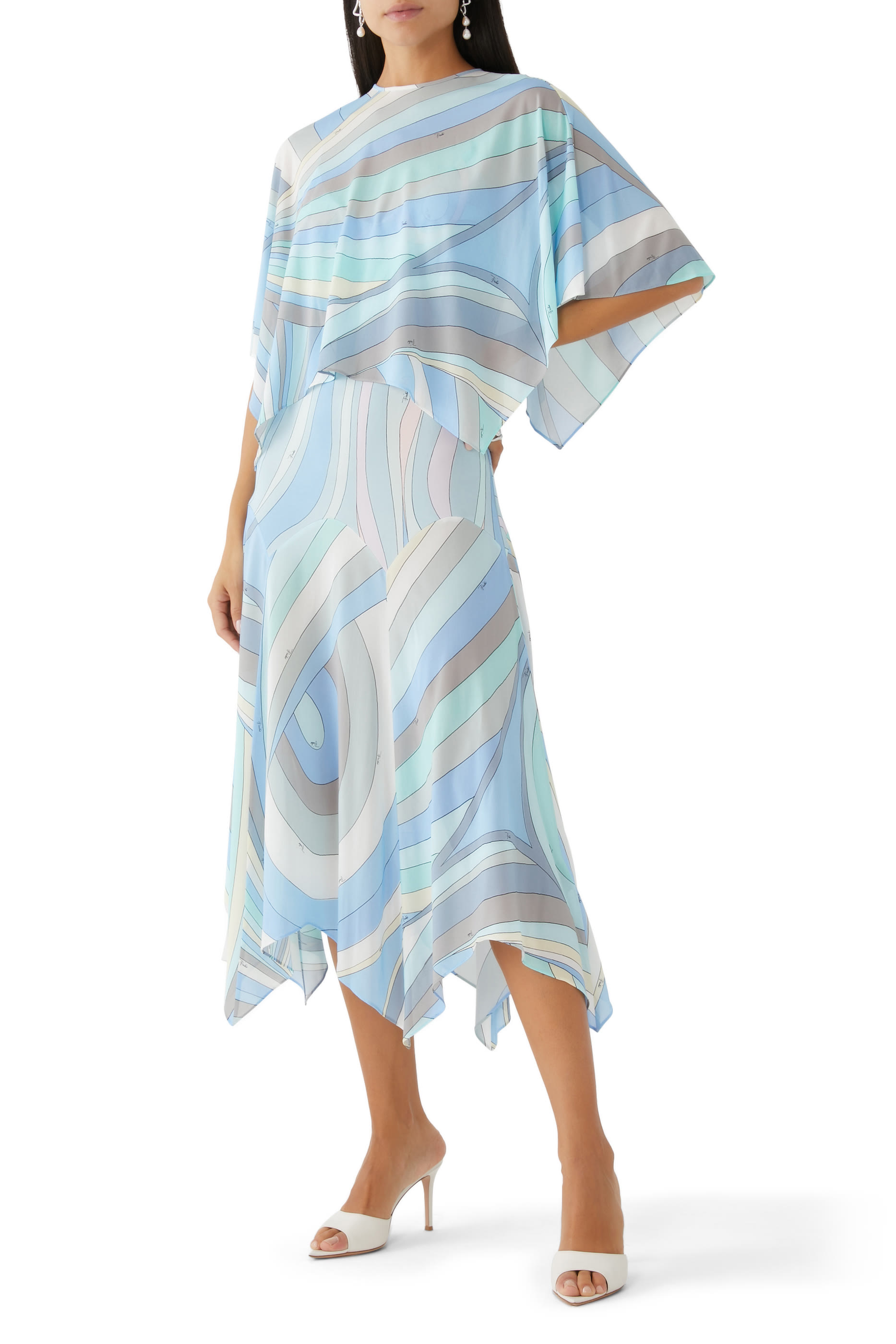 Iride-Print Layered Dress
