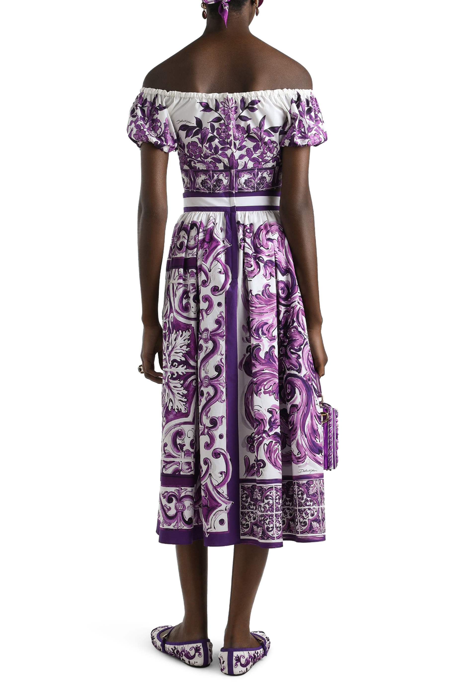 Majolica-Print Poplin Top