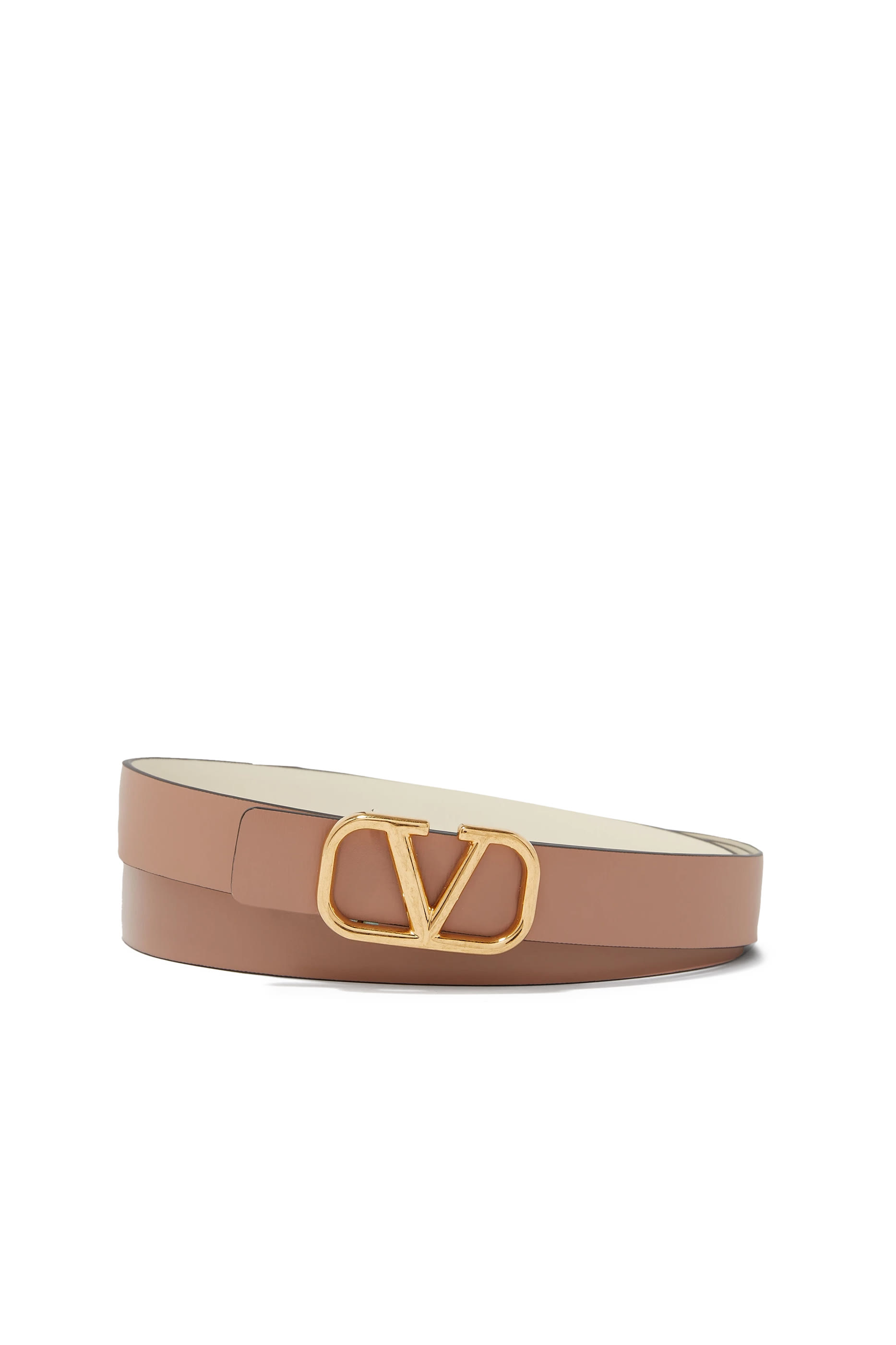 Reversible VLogo Signature Belt in Glossy Calfskin