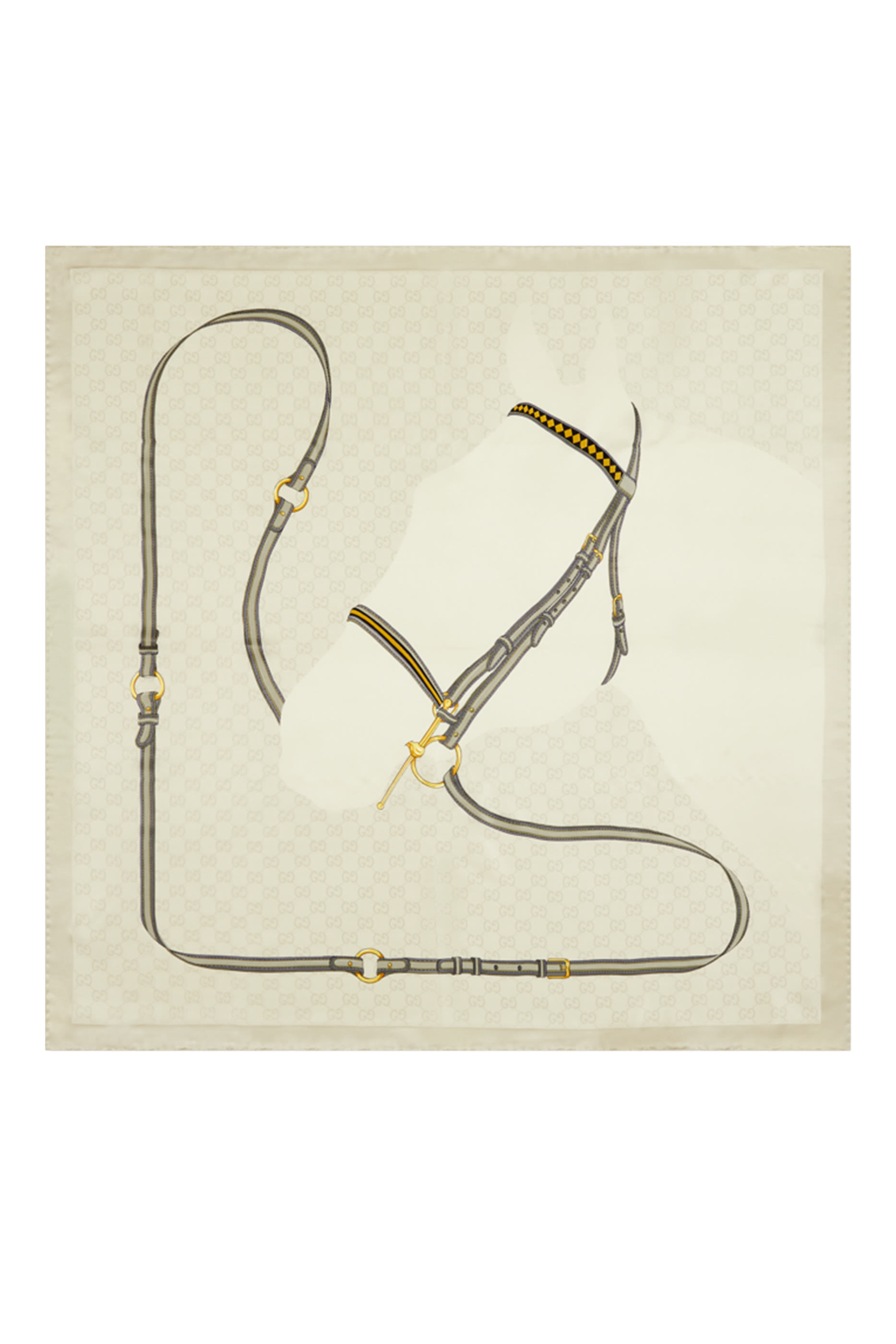 Printed GG Silk Jacquard Carr&eacute; 