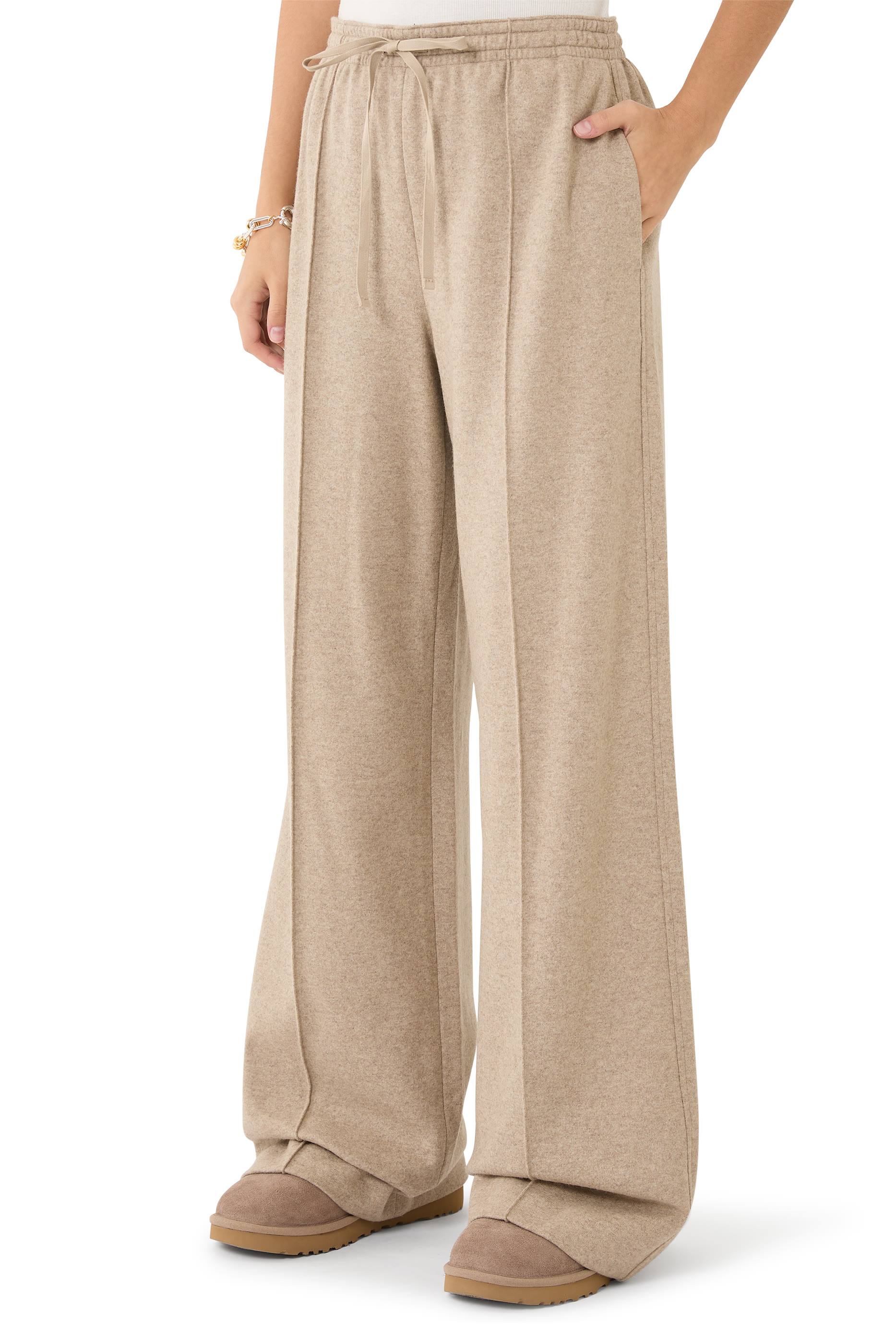 Wool-Blend Tailored Wide-Leg Pant 