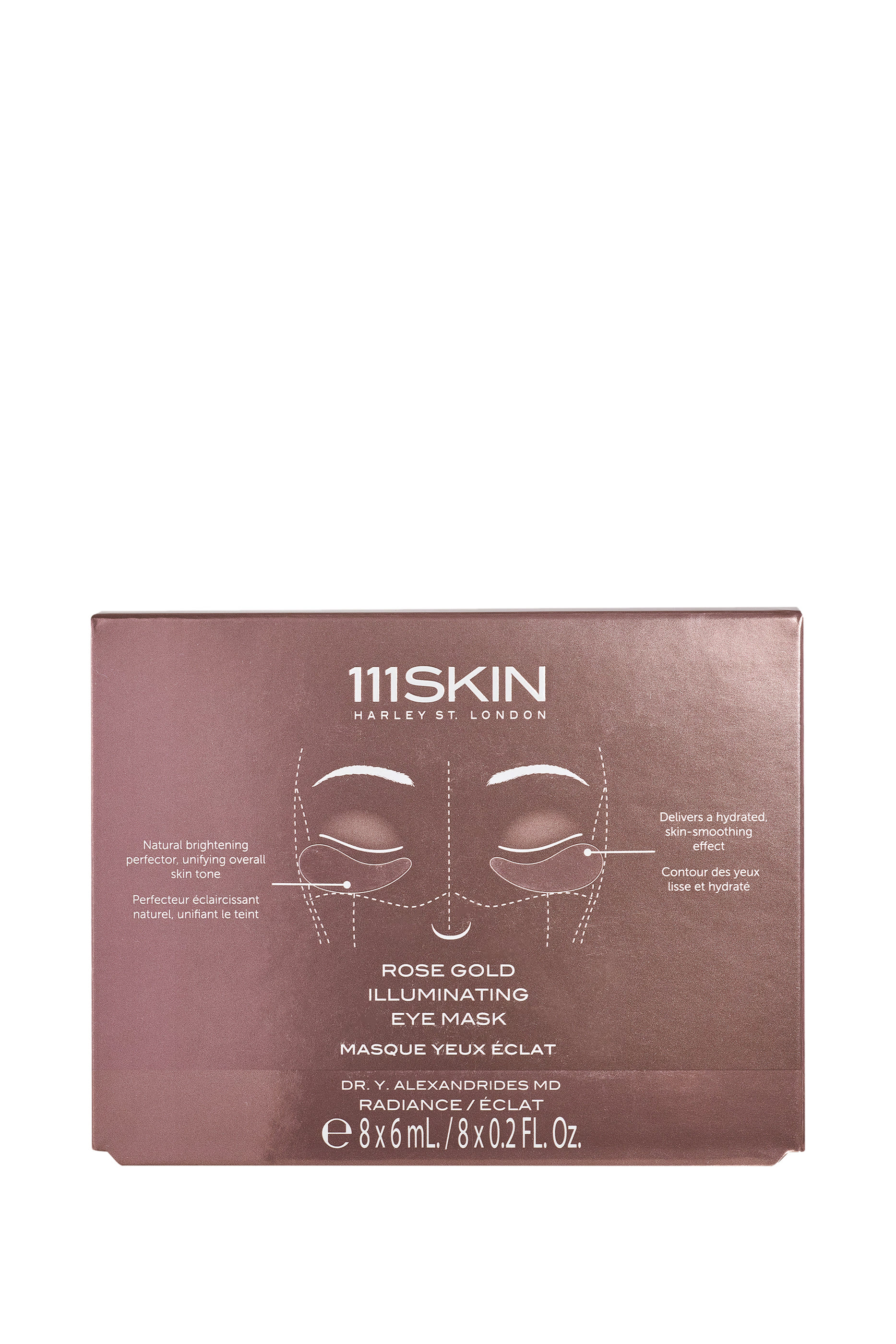 Rose Gold Illuminating Eye Mask, Pack of 8