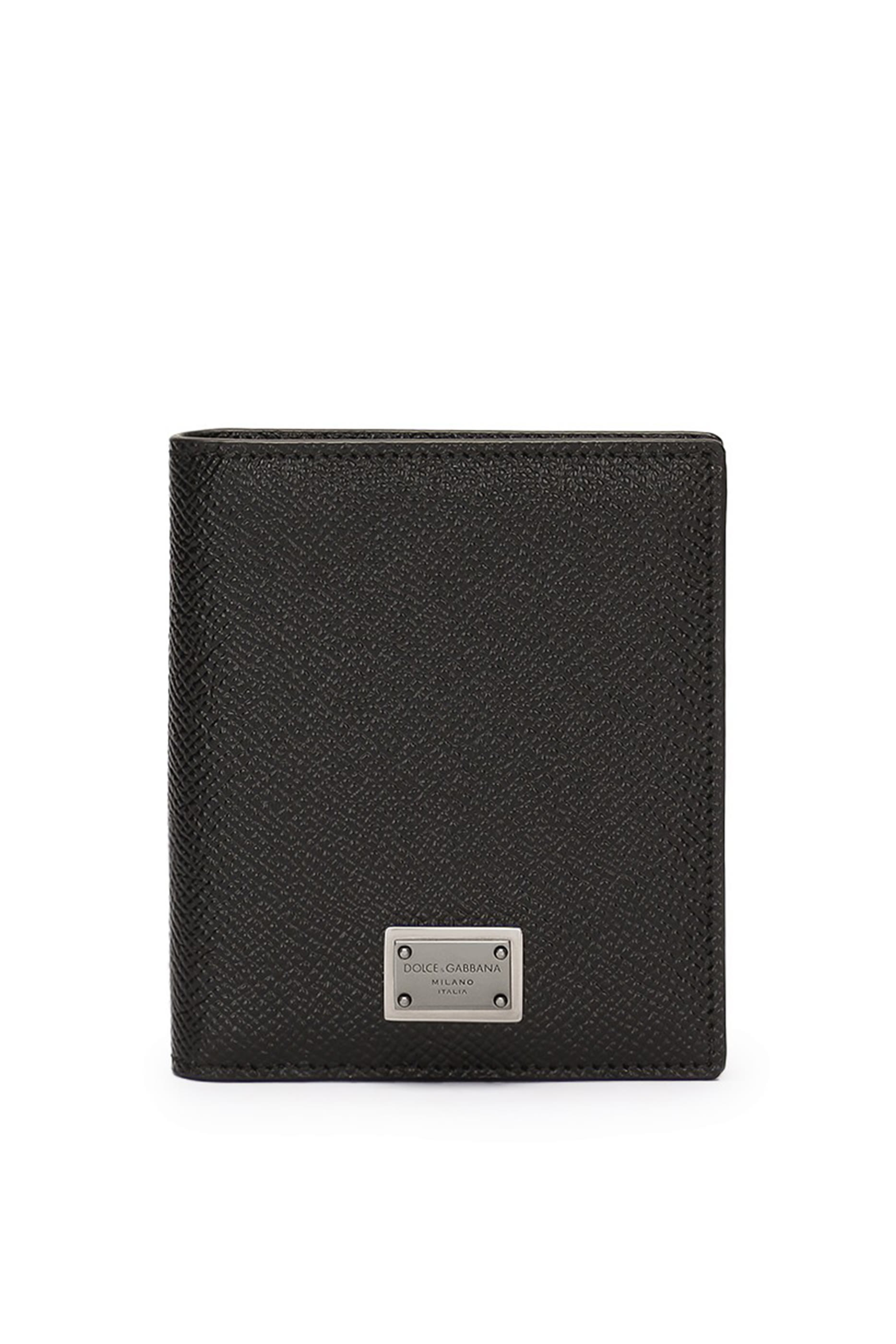 Dauphine-Print Calfskin Bifold Card Holder 