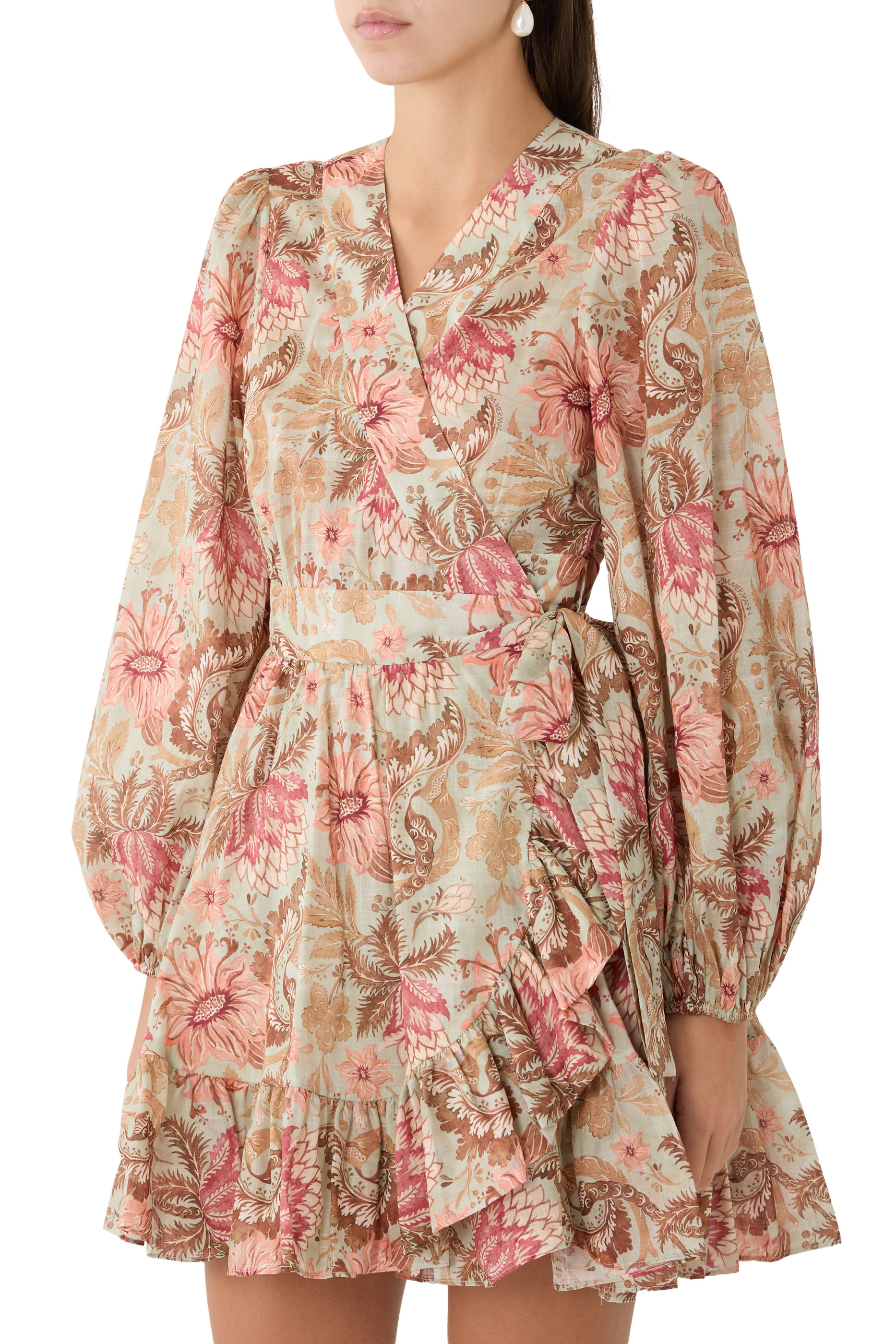 Daylight Mini Wrap Frill Dress