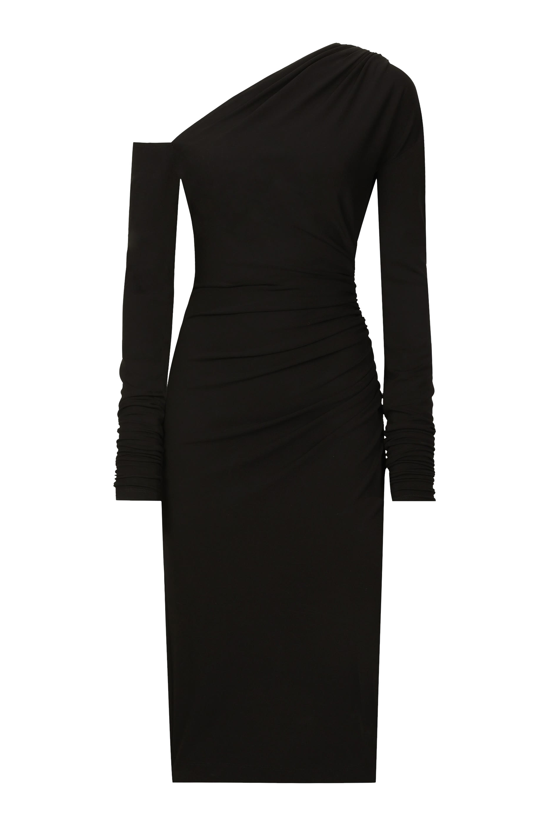  One-Shoulder Calf-Length Dress