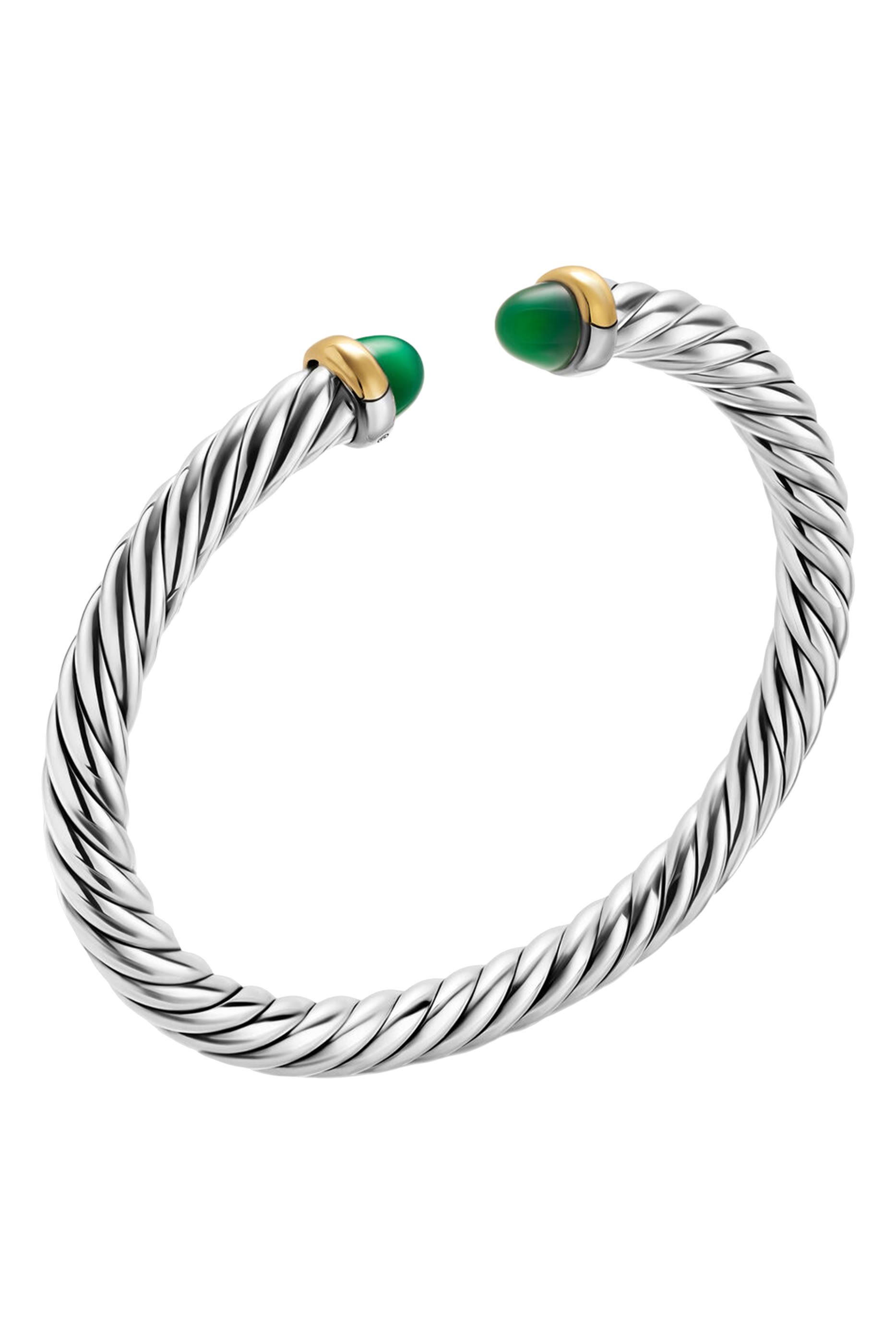 Cable Flex&reg; Bracelet, Sterling Silver, 14k Yellow Gold & Onyx