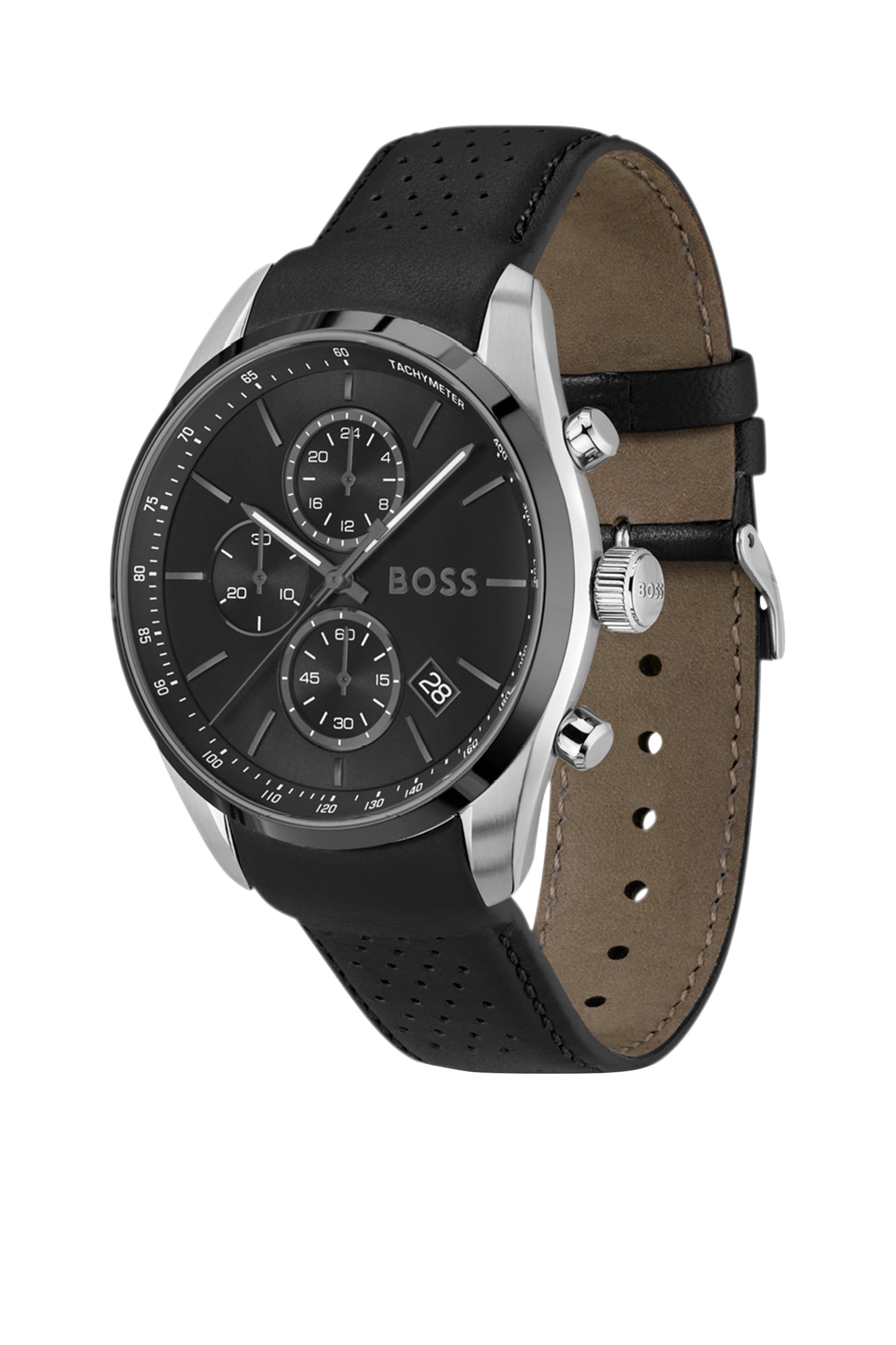 Grand Prix Black-Dial Chronograph Watch