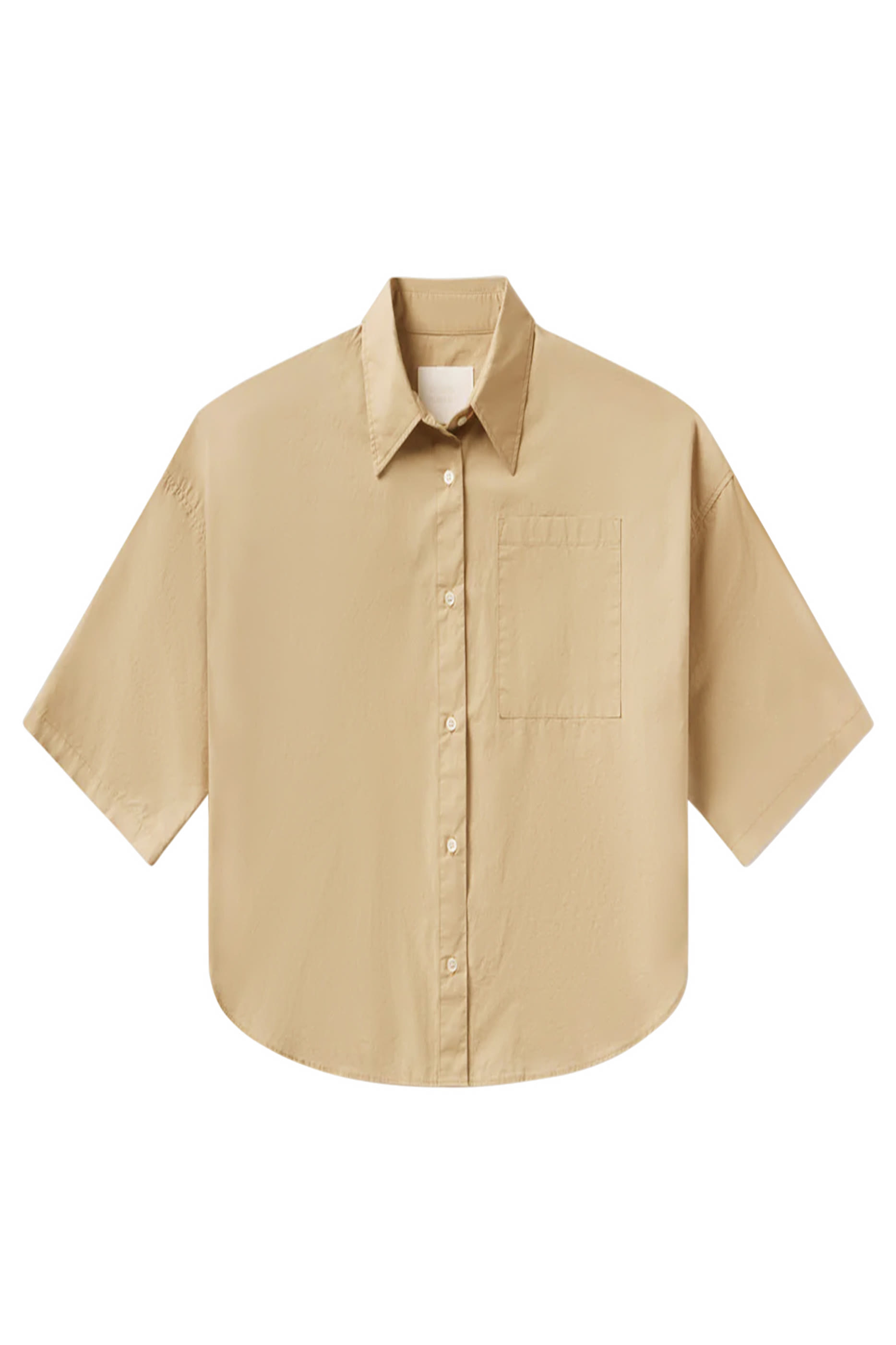 Frances Cropped Cape Button Up Shirt