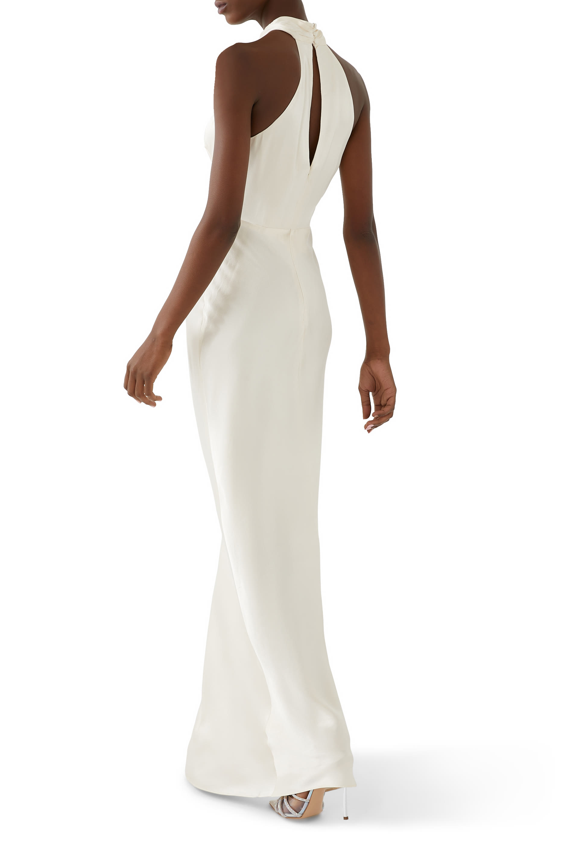 La Lune High Neck Twist Maxi Dress