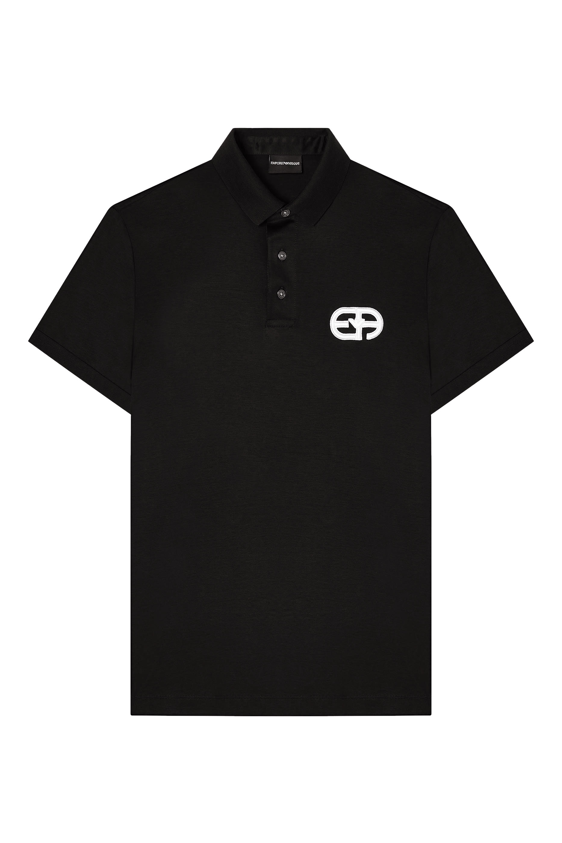 Embossed EA Logo Embroidery Lyocell-Blend Jersey Polo Shirt