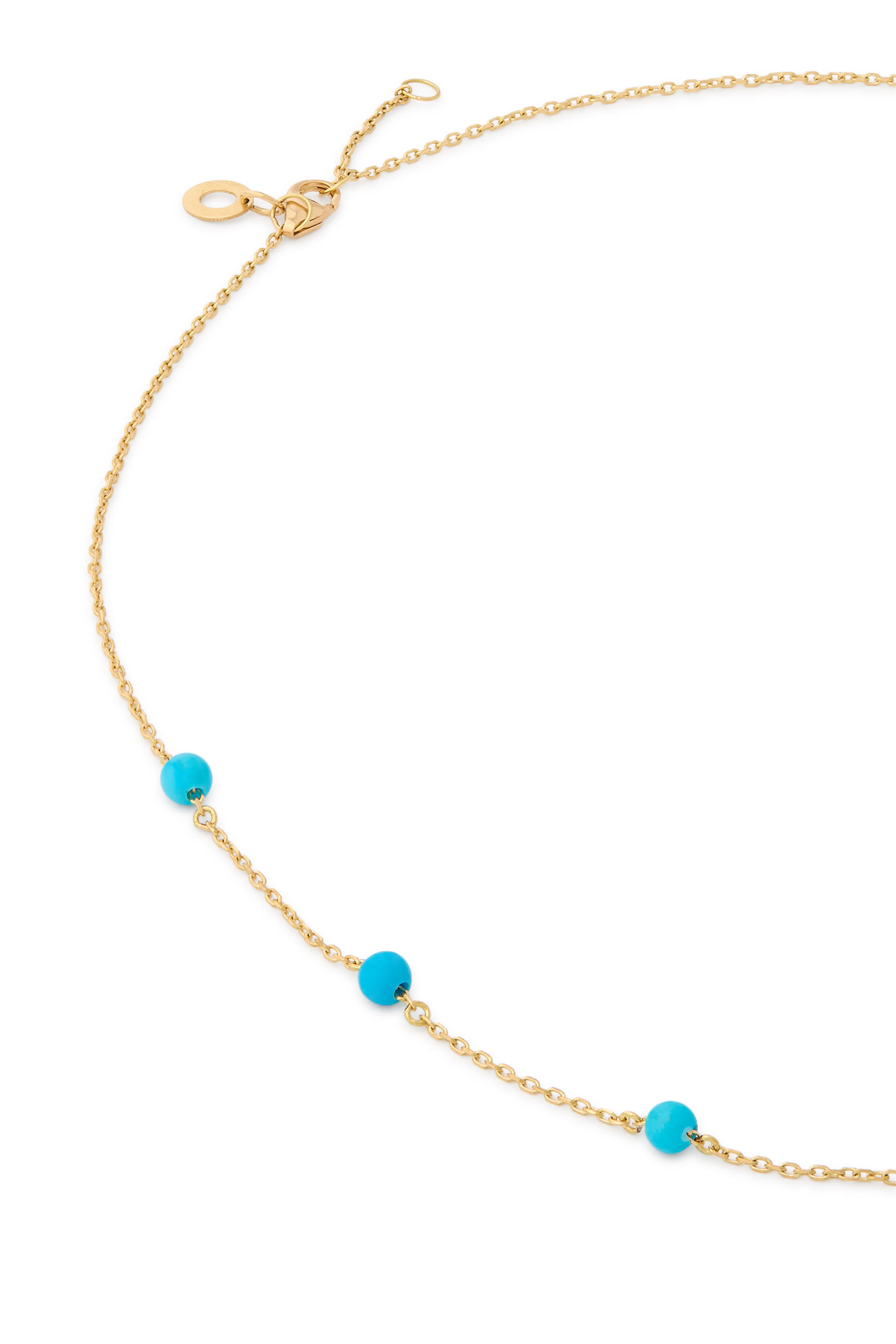 Psychedeliah Necklace, 18k Yellow Gold & Turquoise Beads, Diamonds