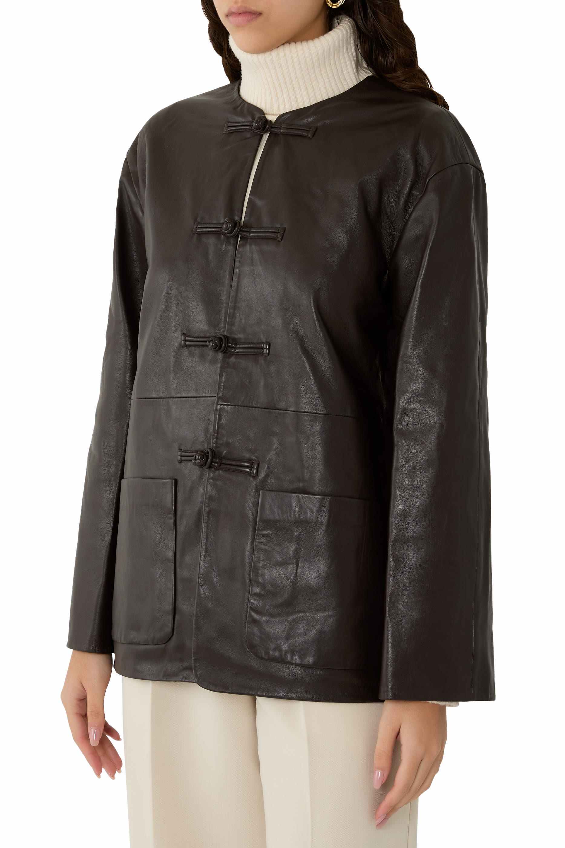 Mandarin Leather Jacket 