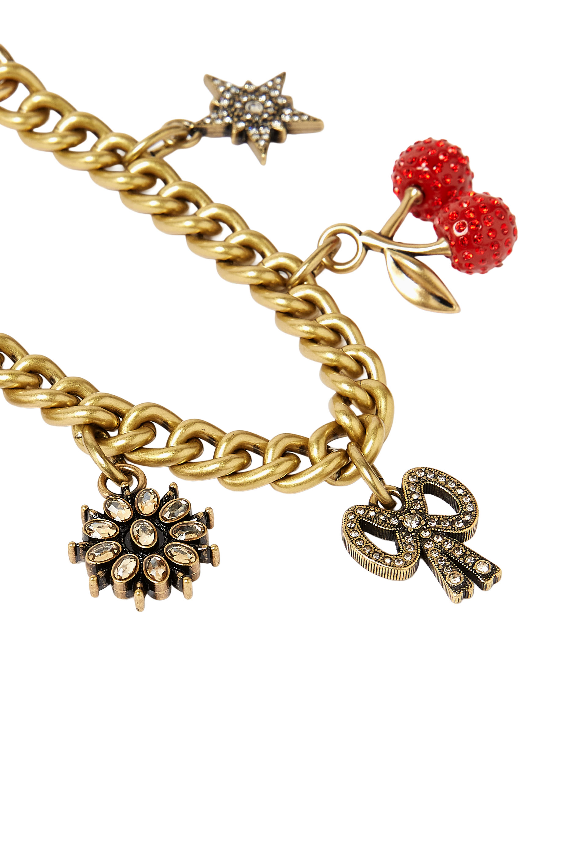 Crystal Motif Chain Bag Charm