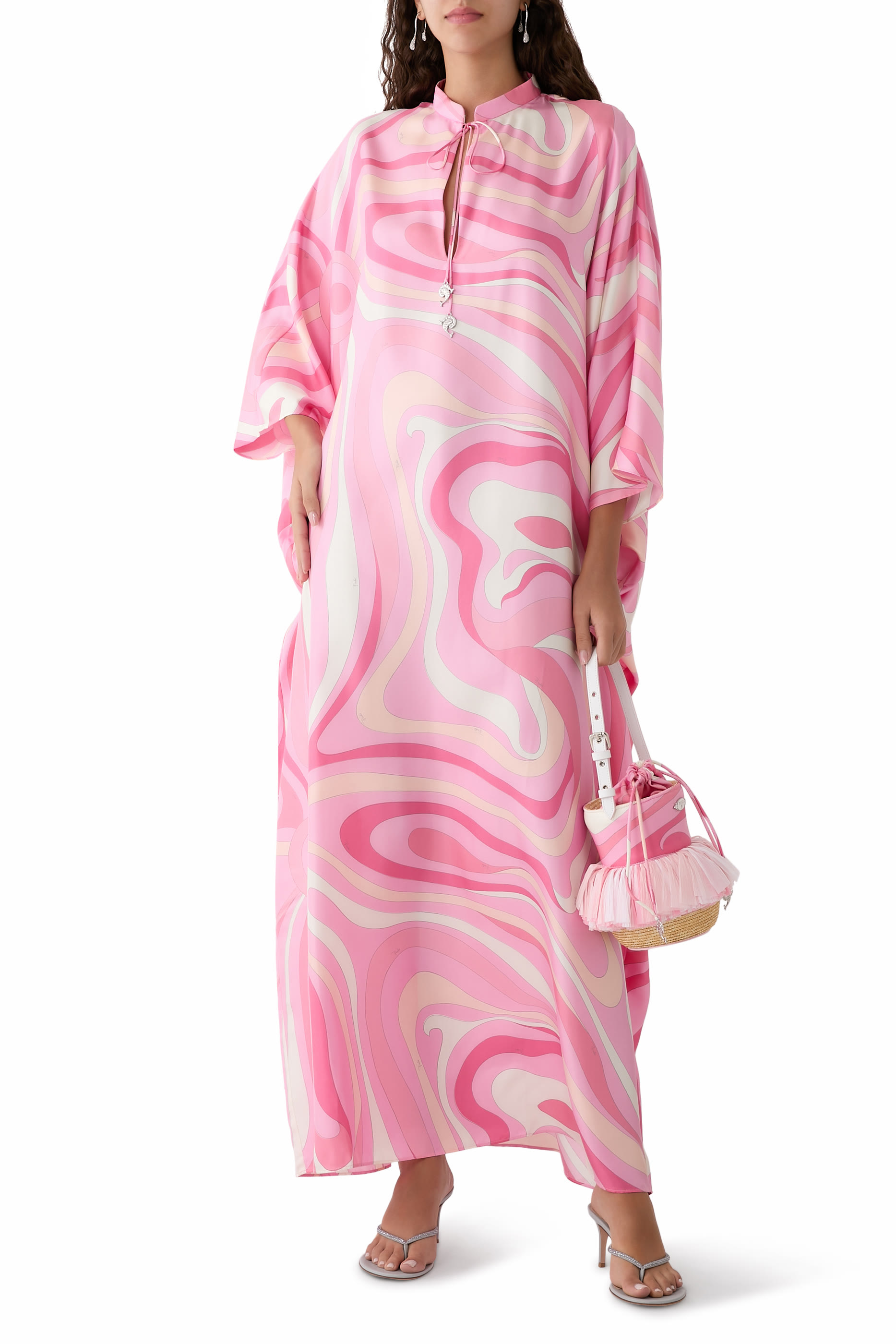 Marmo Print Silk Kaftan
