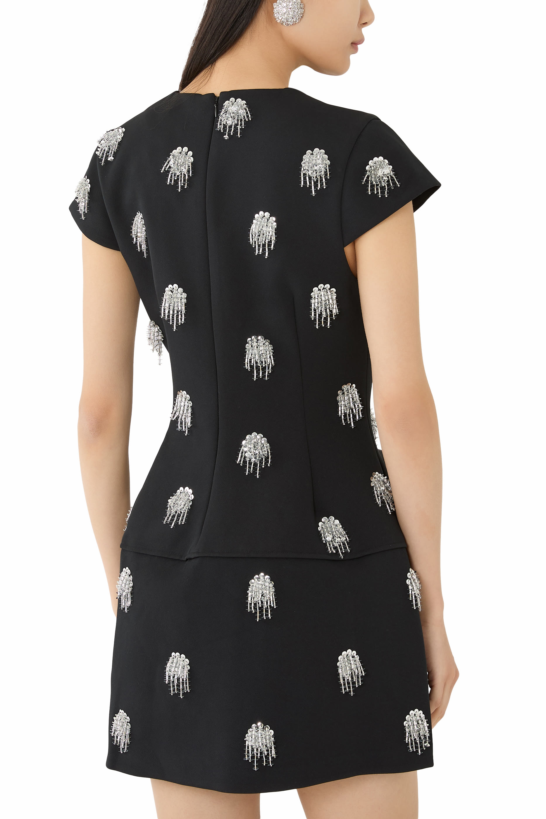  Bethanie Twill Embellished Mini Dress